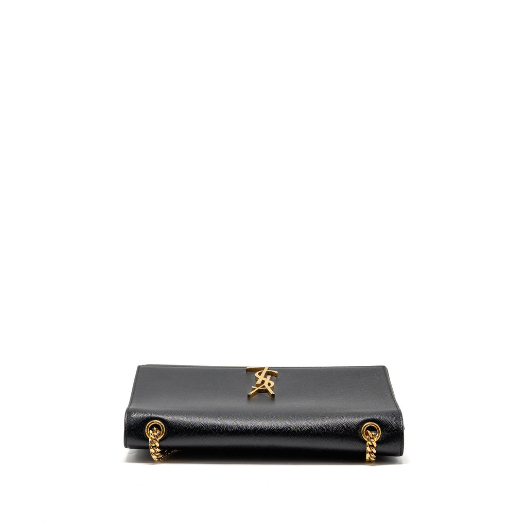 SAINT LAURENT/YSL LARGE KATE CHAIN BAG GRAINED CALFSKIN BLACK GHW