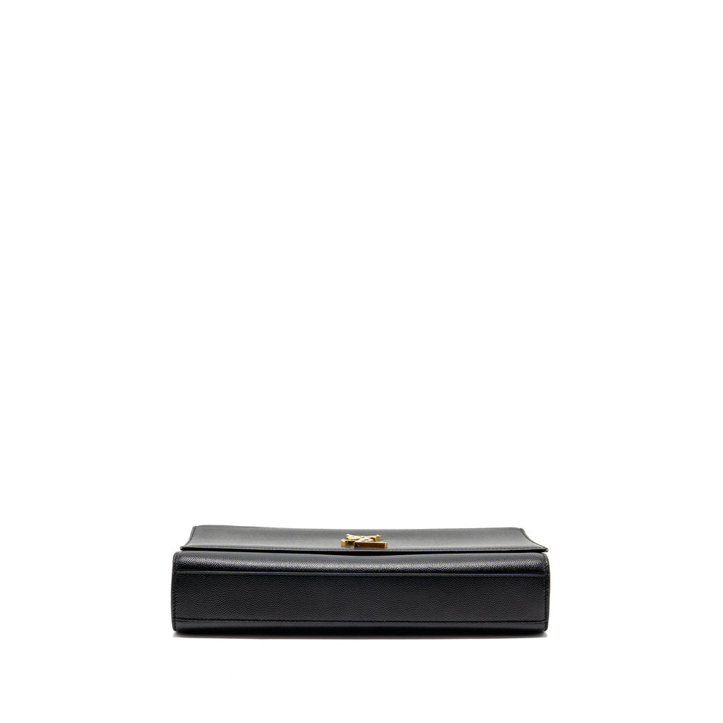SAINT LAURENT/YSL LARGE KATE CHAIN BAG GRAINED CALFSKIN BLACK GHW