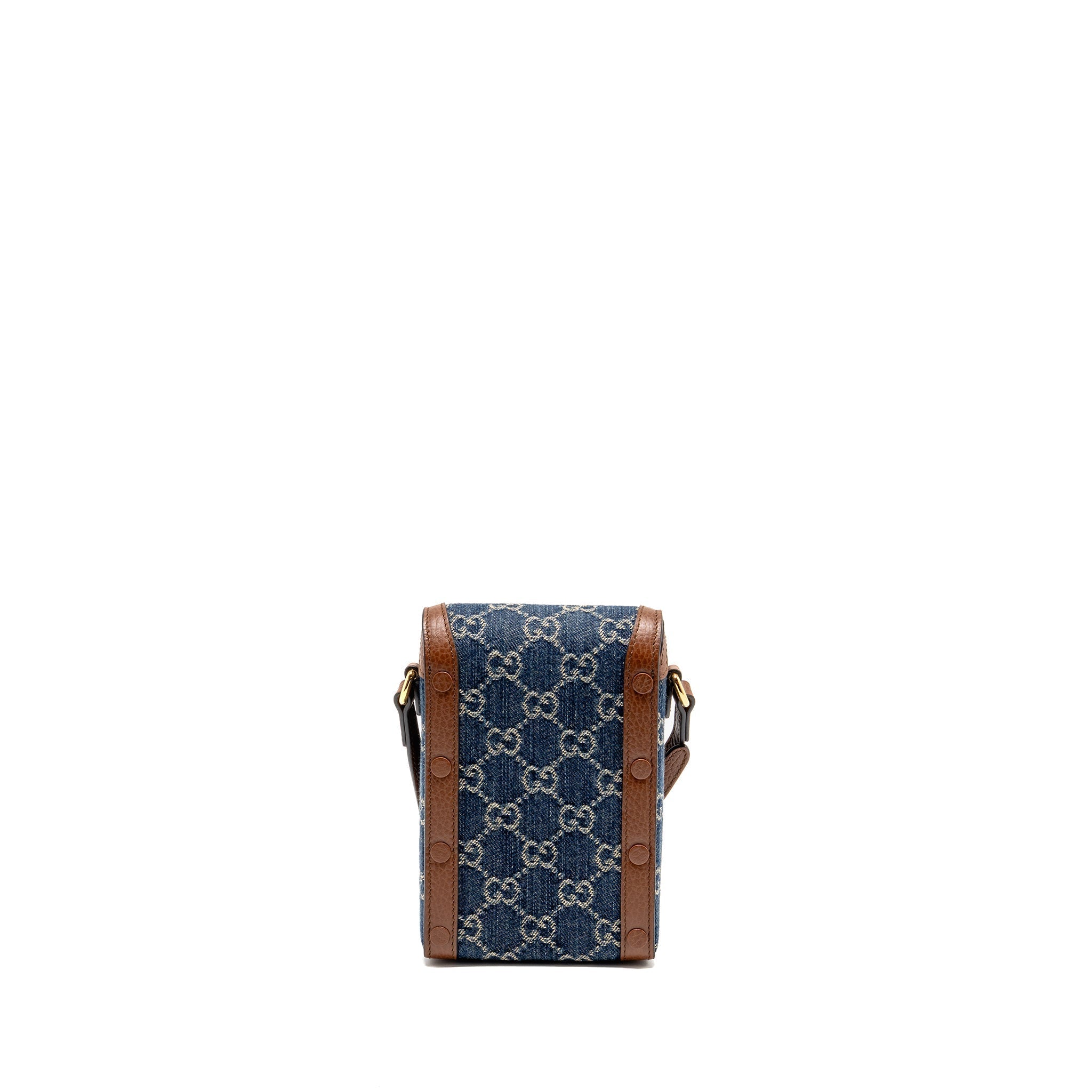 GUCCI HORSEBIT 1955 MINI BAG DENIM/CALFSKIN BLUE/BROWN GHW