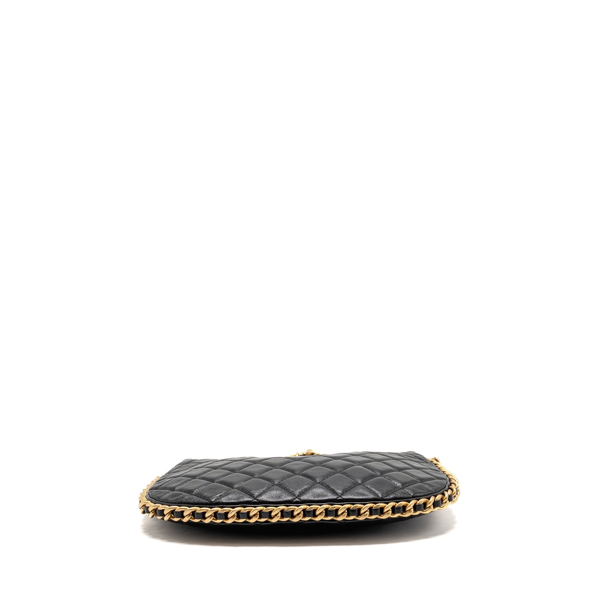 CHANEL LARGE QUILTED HOBO BAG SHINY CRUMPLED LAMBSKIN BLACK GHW (MICROCHIP)
