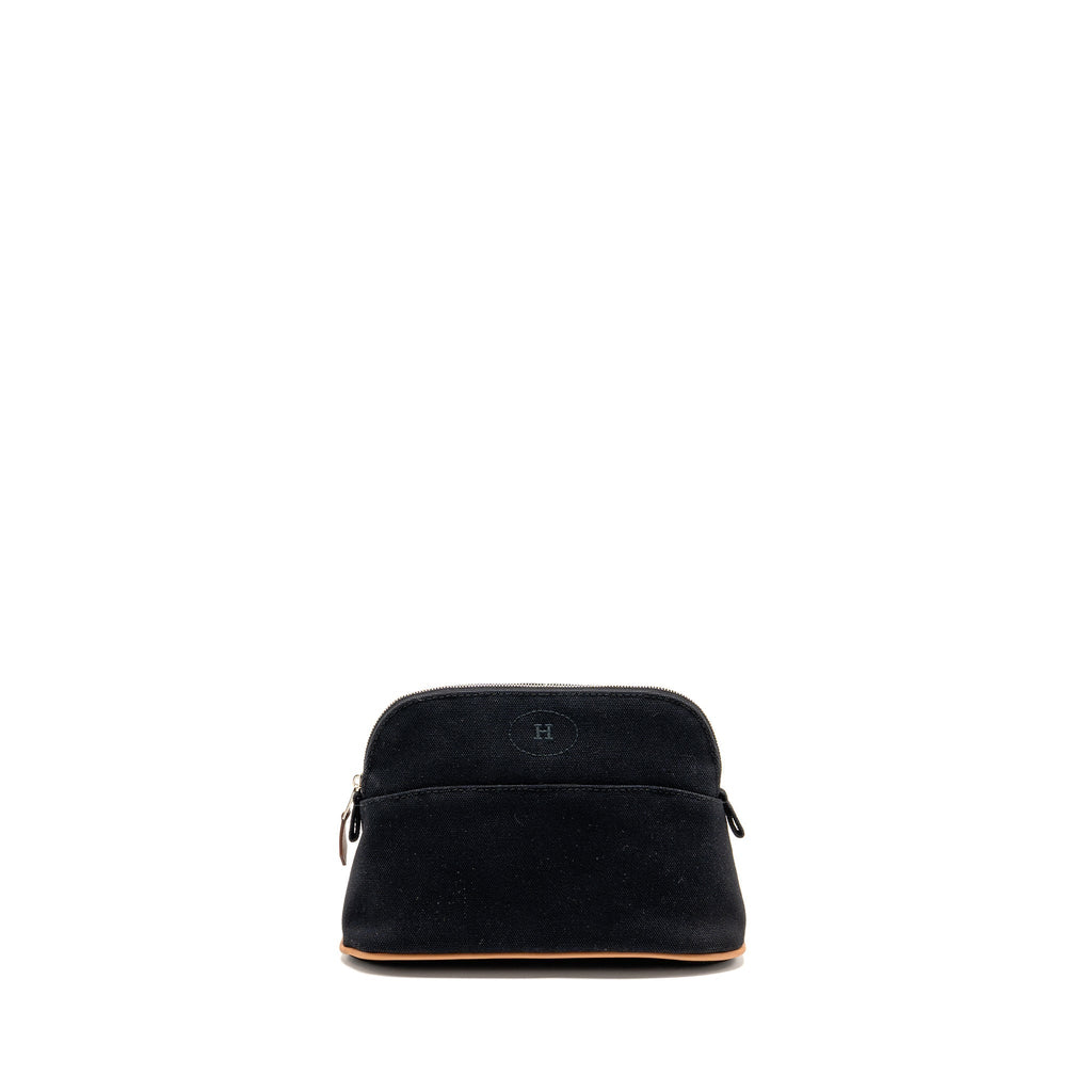 HERMES BOLIDE CASE, MINI MODEL COTTON BLACK/ORANGE SHW