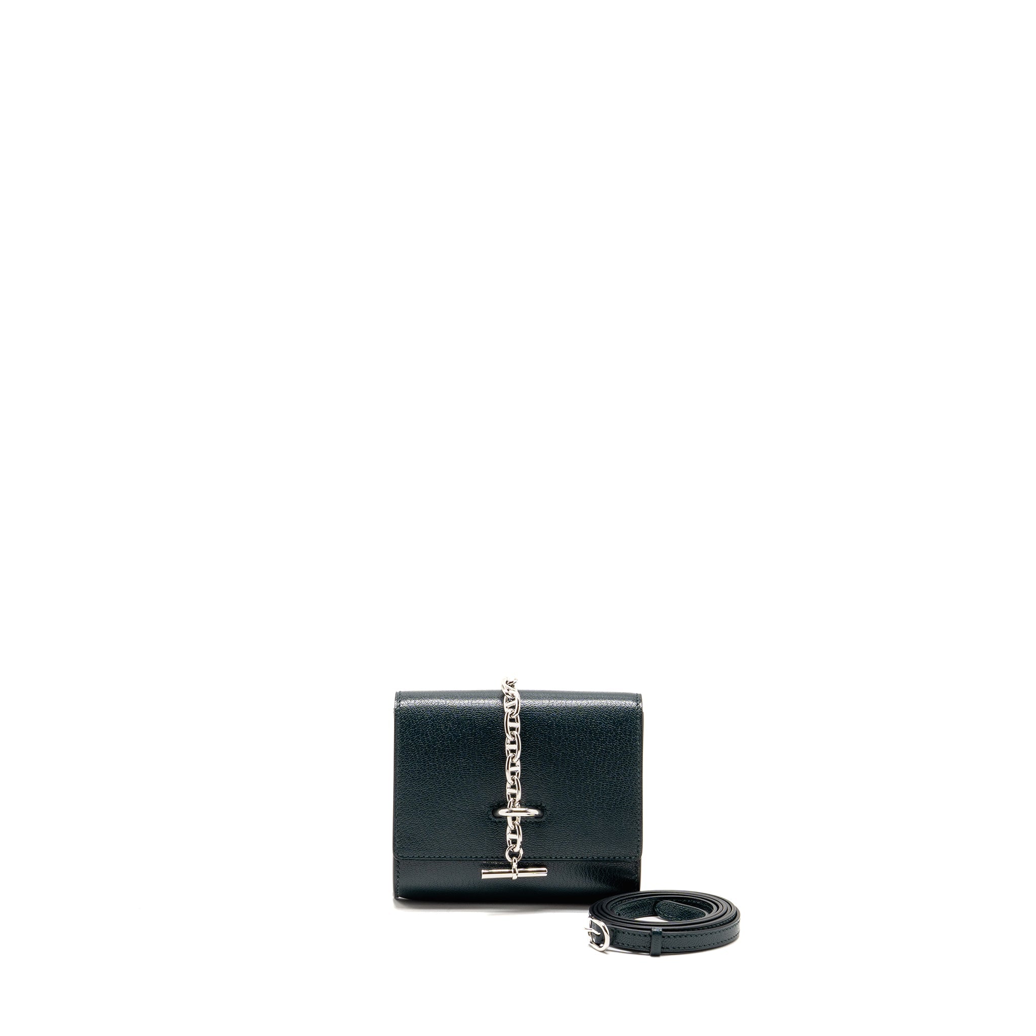 HERMES CHAINE D’ANCRE TO GO WALLET CHEVRE CHAMKILA VERT CYPRES SHW