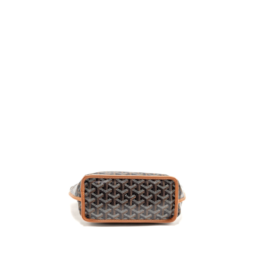 GOYARD MINI ANJOU TOTE GOYARDLINE CANVAS/LEATHER TAN/BLACK SHW