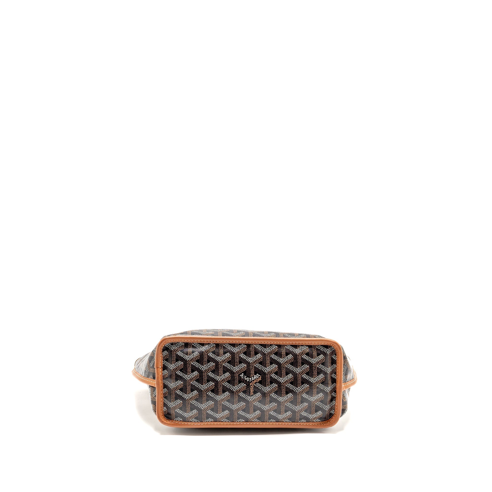 GOYARD MINI ANJOU TOTE GOYARDLINE CANVAS/LEATHER TAN/BLACK SHW