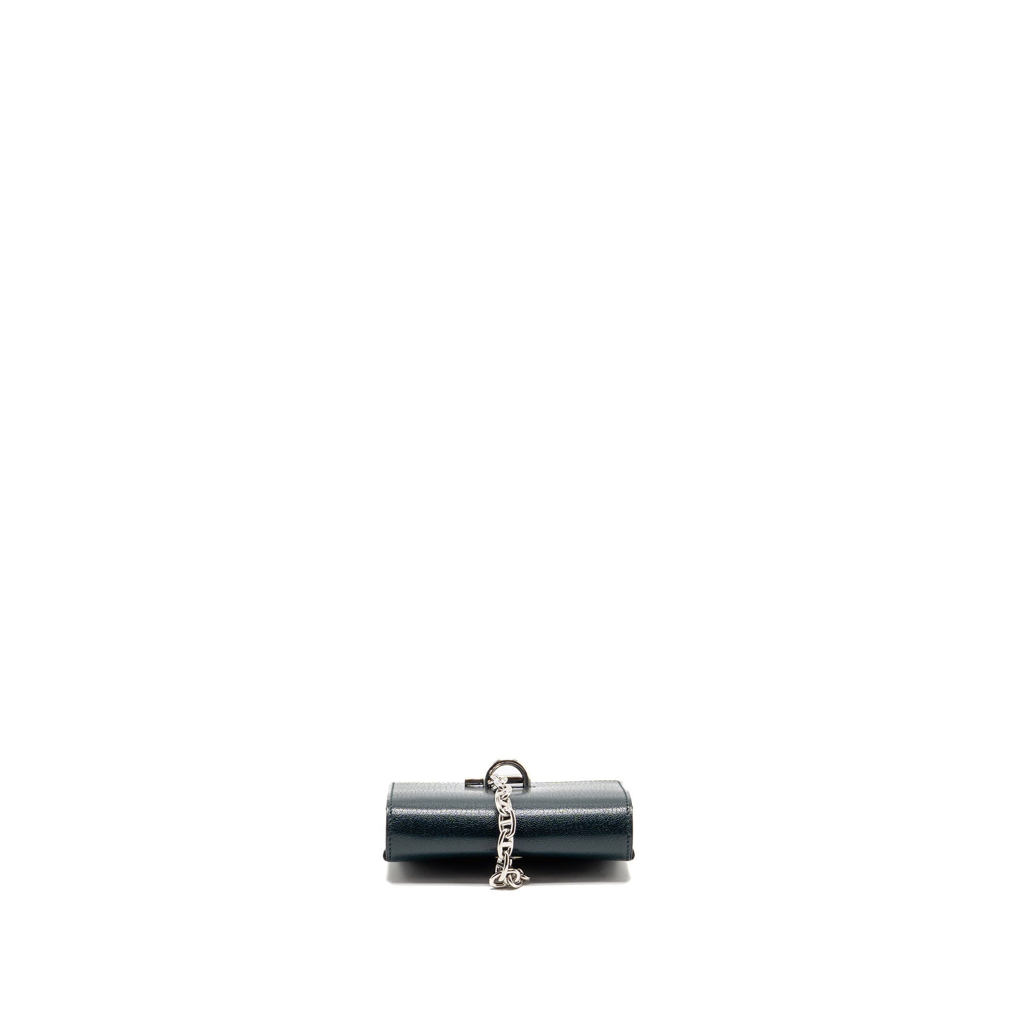 HERMES CHAINE D’ANCRE TO GO WALLET CHEVRE CHAMKILA VERT CYPRES SHW