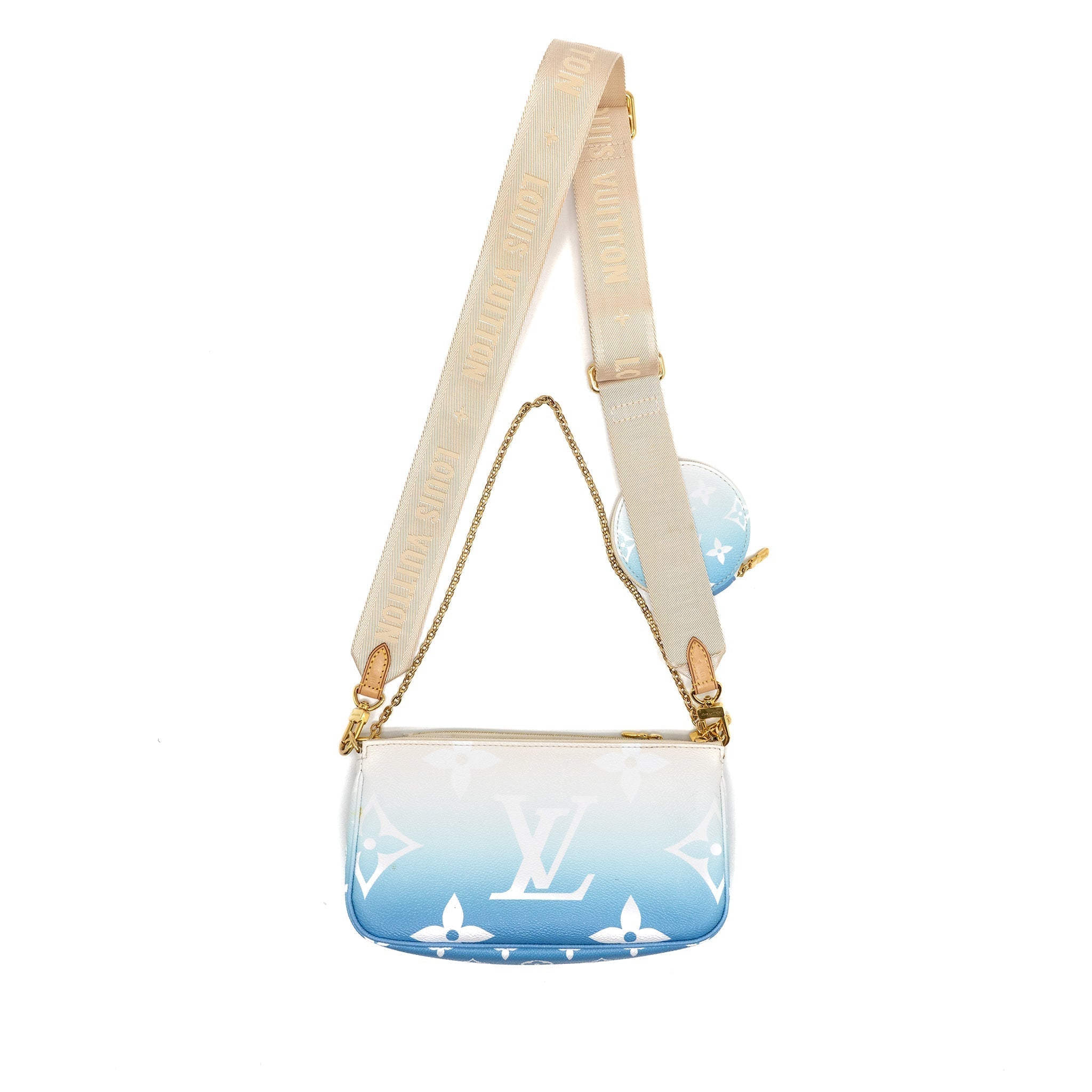 LOUIS VUITTON MULTI POCHETTE ACCESSORIES BY THE POOL GIANT MONOGRAM CANVAS BLUE GHW