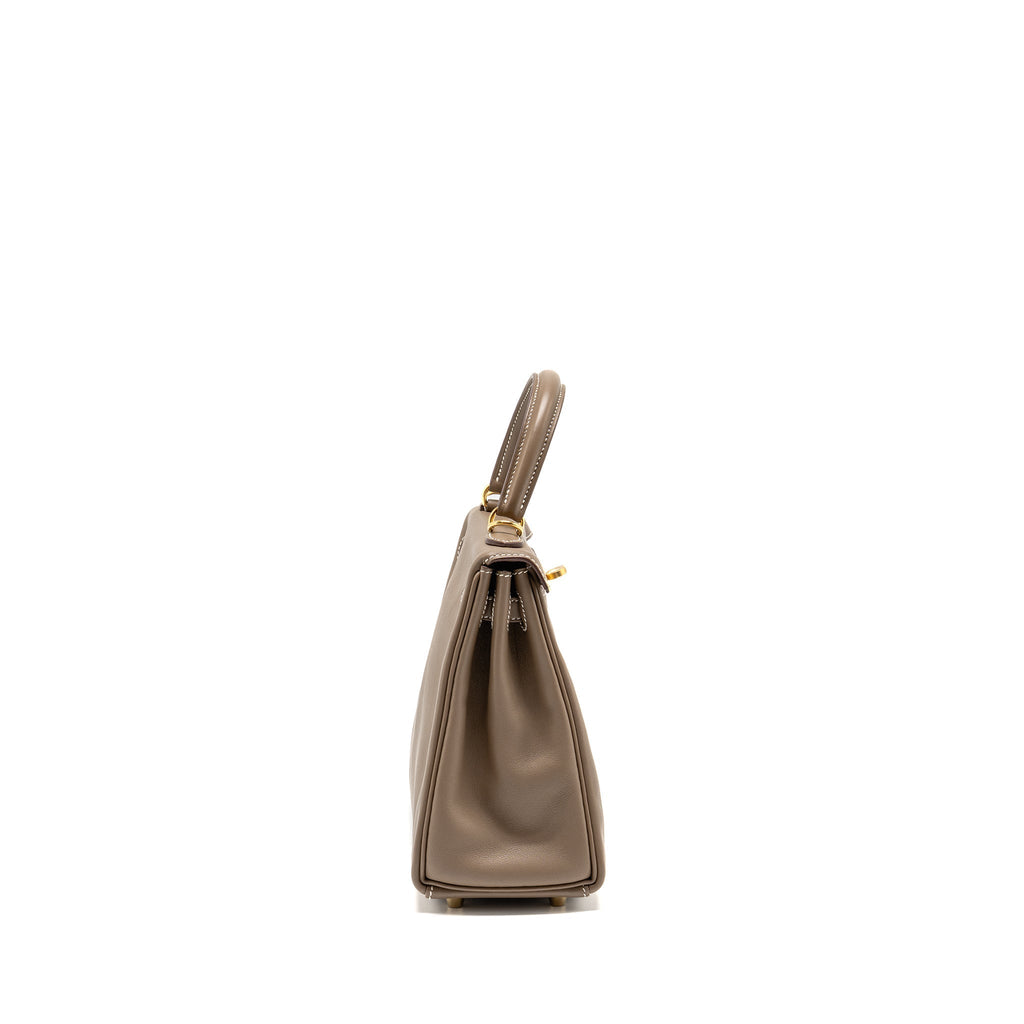 HERMES KELLY 25 SWIFT ETOUPE GHW