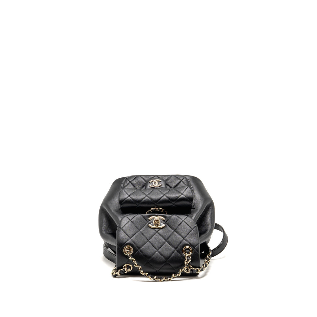 CHANEL MINI DUMA BACKPACK CALFSKIN BLACK LGHW (MICROCHIP)