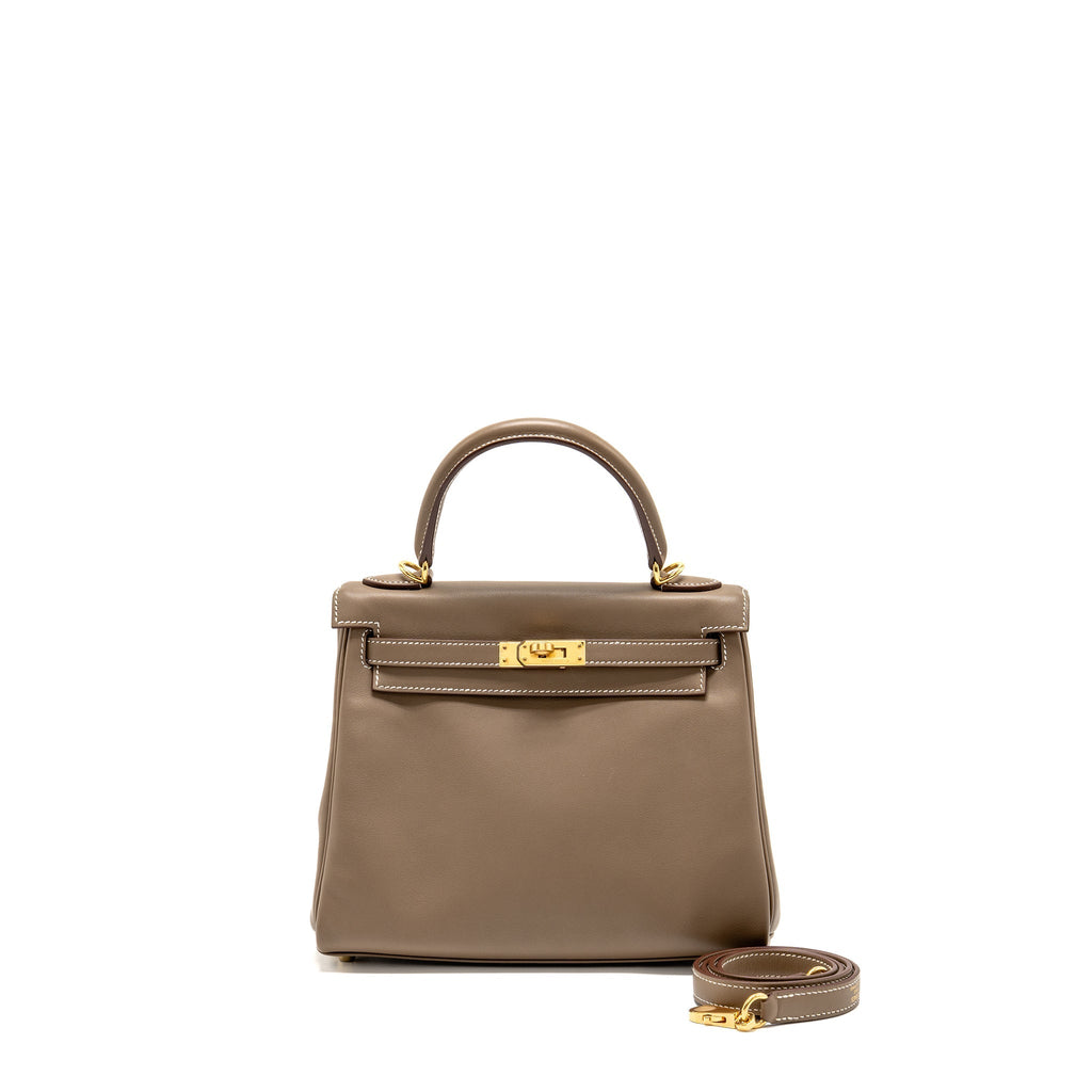 HERMES KELLY 25 SWIFT ETOUPE GHW