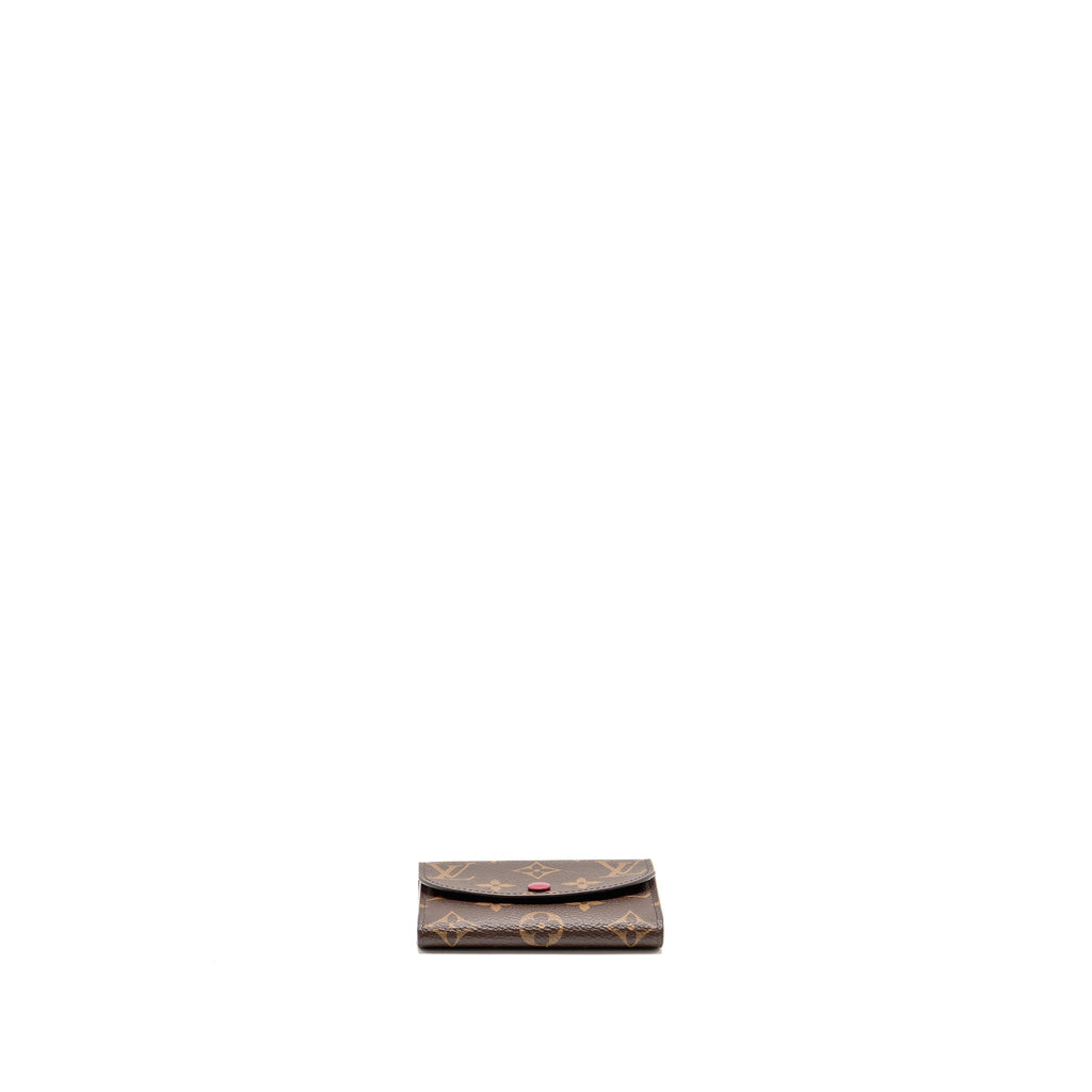 LOUIS VUITTON ROSALIE COIN PURSE MONOGRAM CANVAS FUCHSIA, KEY POUCH DAMIER EBENE GHW(SELL IN A SET)
