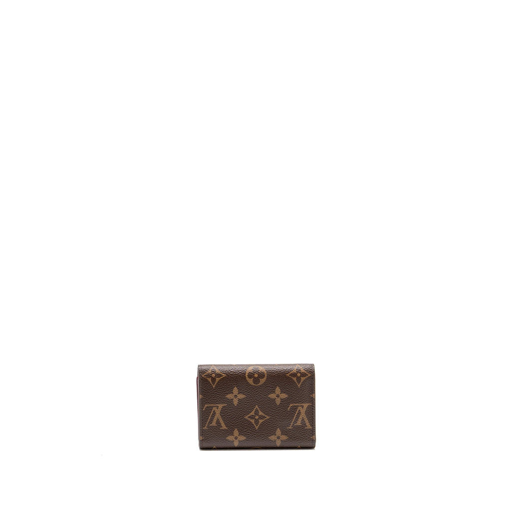 LOUIS VUITTON ROSALIE COIN PURSE MONOGRAM CANVAS FUCHSIA, KEY POUCH DAMIER EBENE GHW(SELL IN A SET)