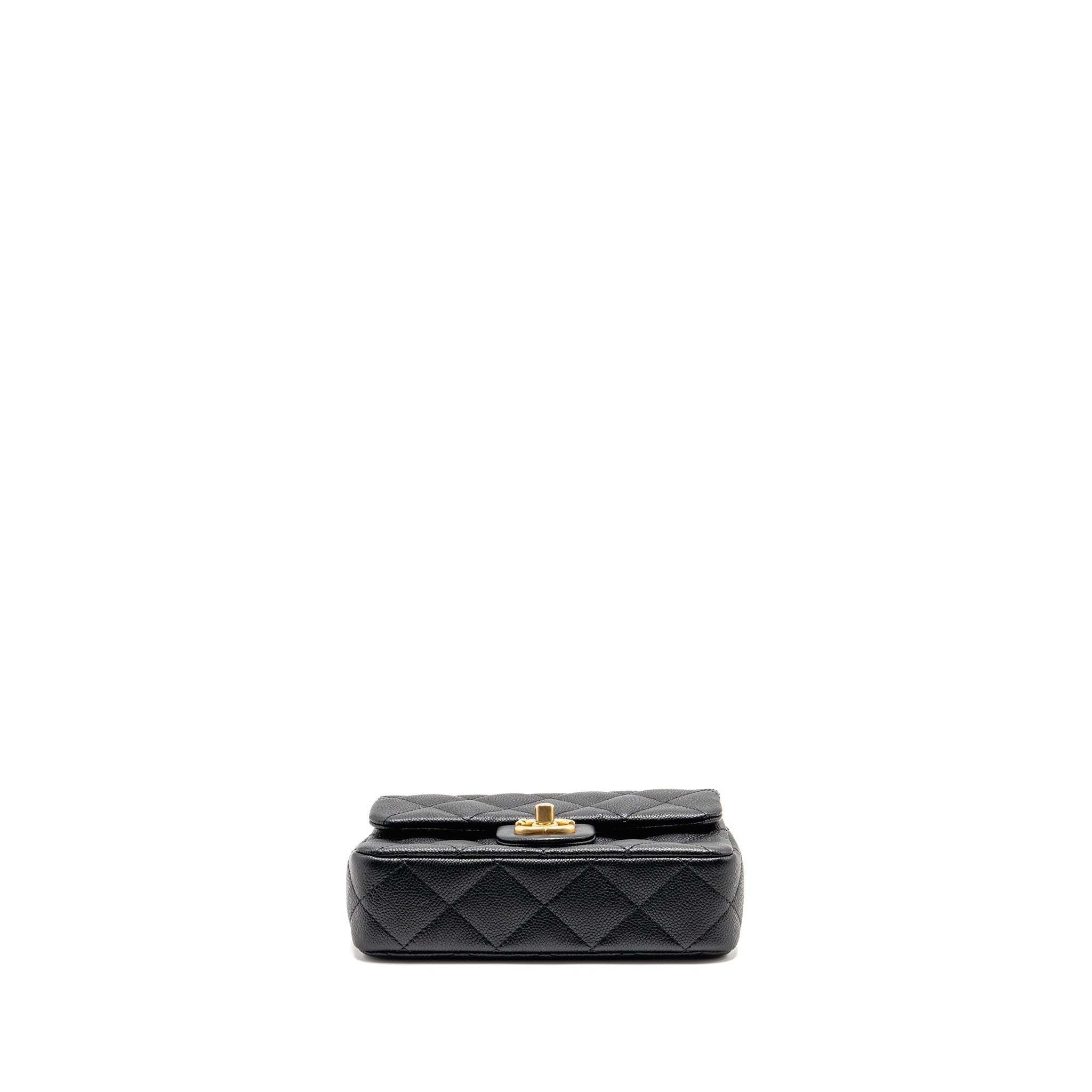 CHANEL COCO LOVE MINI FLAP BAG ADJUSTABLE CHAIN CAVIAR BLACK GHW (MICROCHIP)