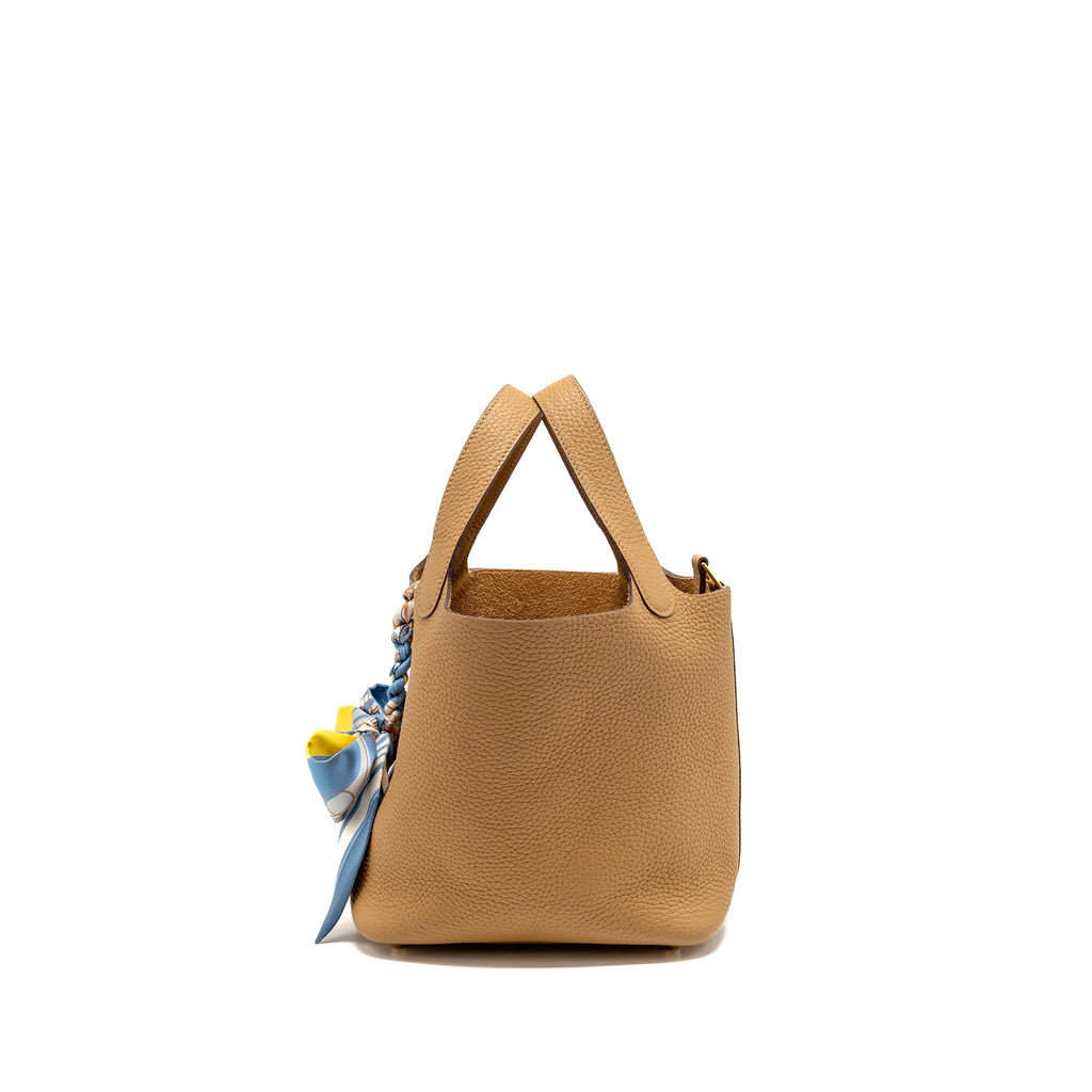 HERMES PICOTIN 18 LOCK BAG CLEMENCE BISCUIT GHW