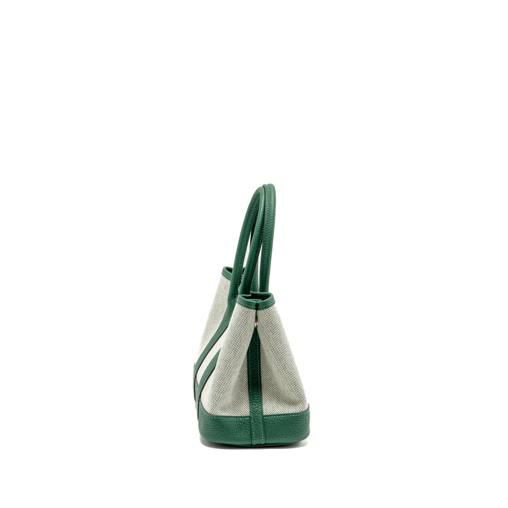 HERMES NEO GARDEN PARTY 23 CANVAS/NEGONDA ECRU/VERT MOYEN SHW