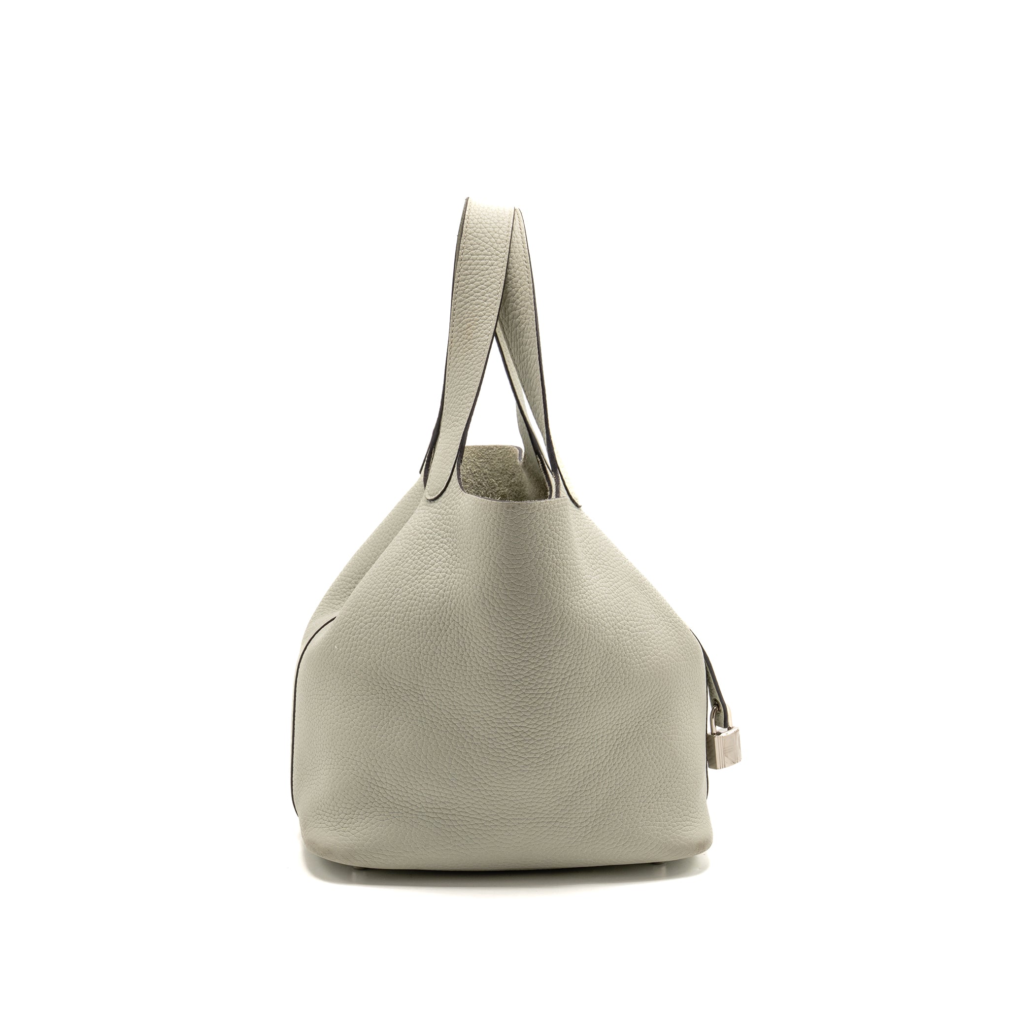 HERMES PICOTIN 22 LOCK BAG CLEMENCE GRIS NEVE SHW