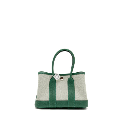 HERMES NEO GARDEN PARTY 23 CANVAS/NEGONDA ECRU/VERT MOYEN SHW