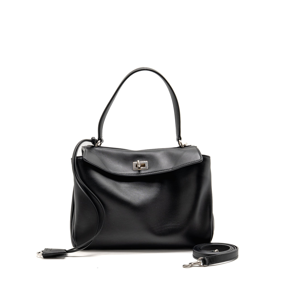 Balenciaga Small Rodeo Handbag Smooth Calfskin Black Ruthenium SHW