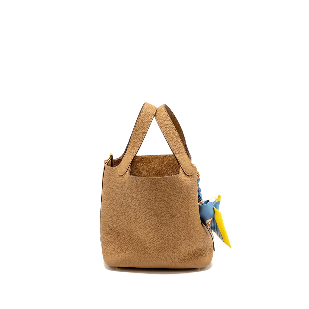 HERMES PICOTIN 18 LOCK BAG CLEMENCE BISCUIT GHW