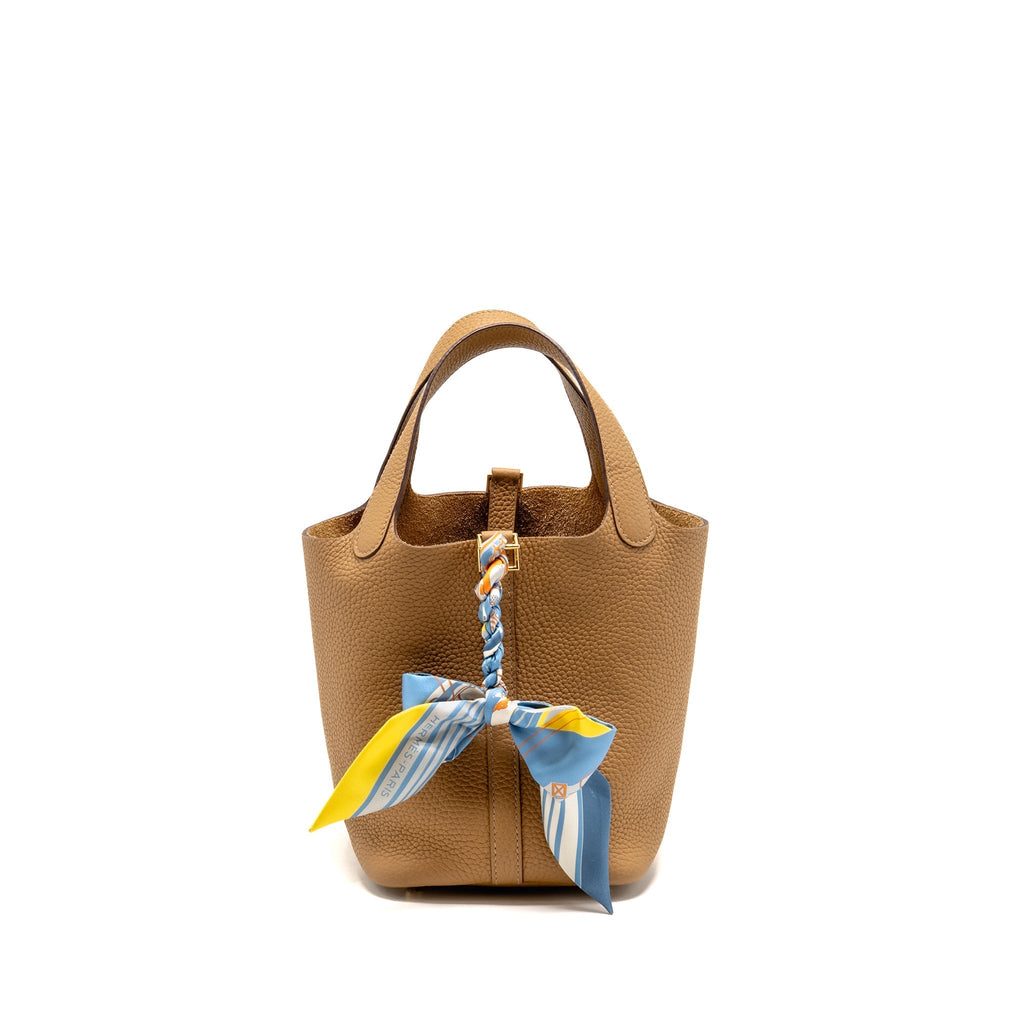 HERMES PICOTIN 18 LOCK BAG CLEMENCE BISCUIT GHW