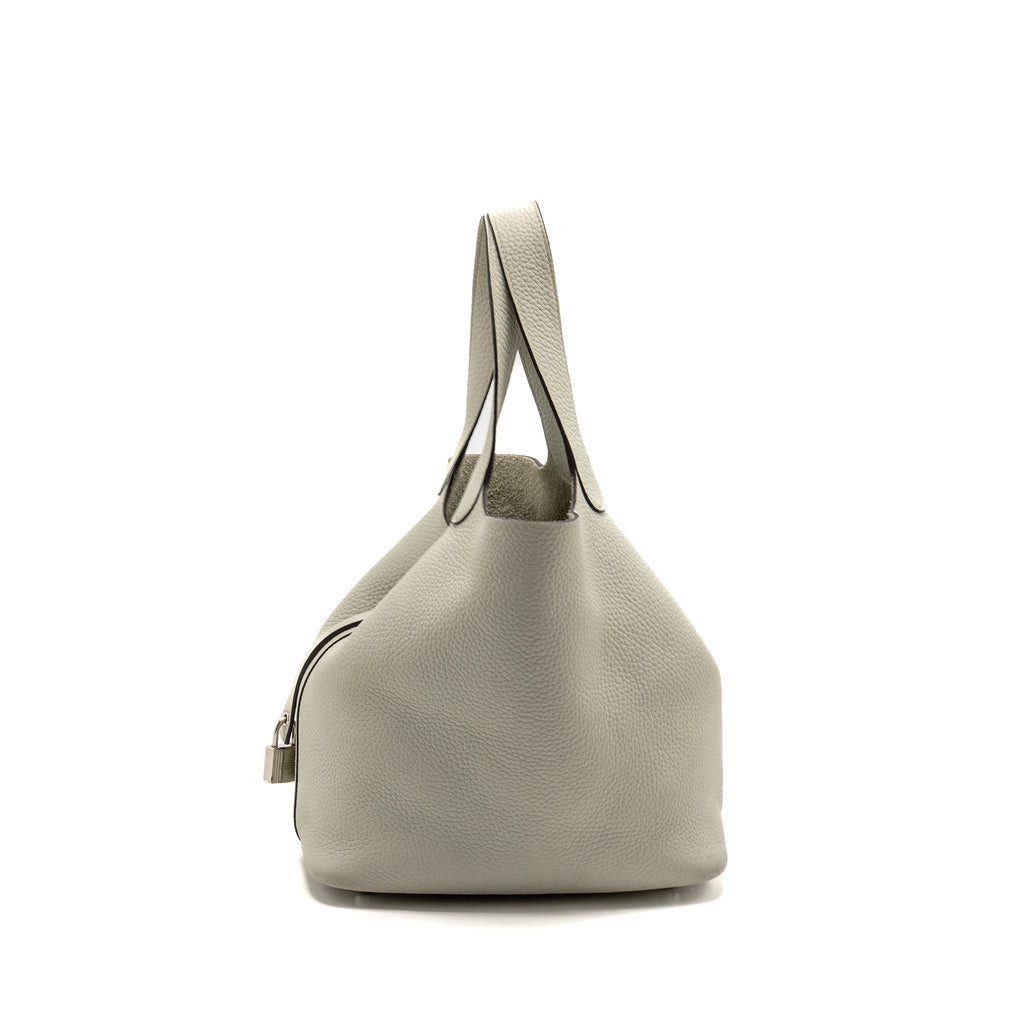 HERMES PICOTIN 22 LOCK BAG CLEMENCE GRIS NEVE SHW
