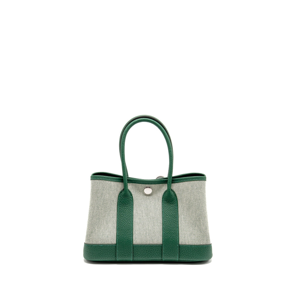 HERMES NEO GARDEN PARTY 23 CANVAS/NEGONDA ECRU/VERT MOYEN SHW