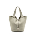 HERMES PICOTIN 22 LOCK BAG CLEMENCE GRIS NEVE SHW