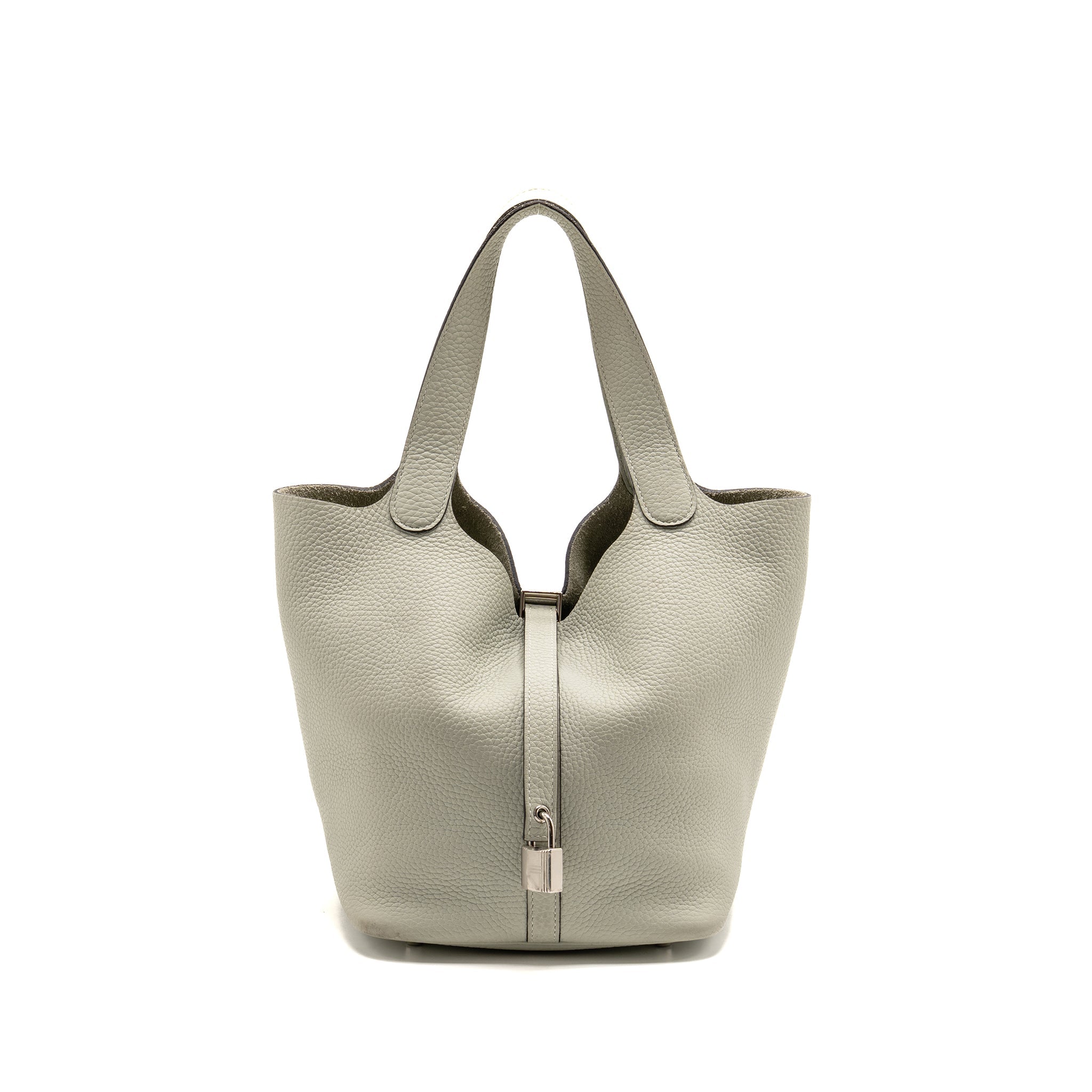 HERMES PICOTIN 22 LOCK BAG CLEMENCE GRIS NEVE SHW