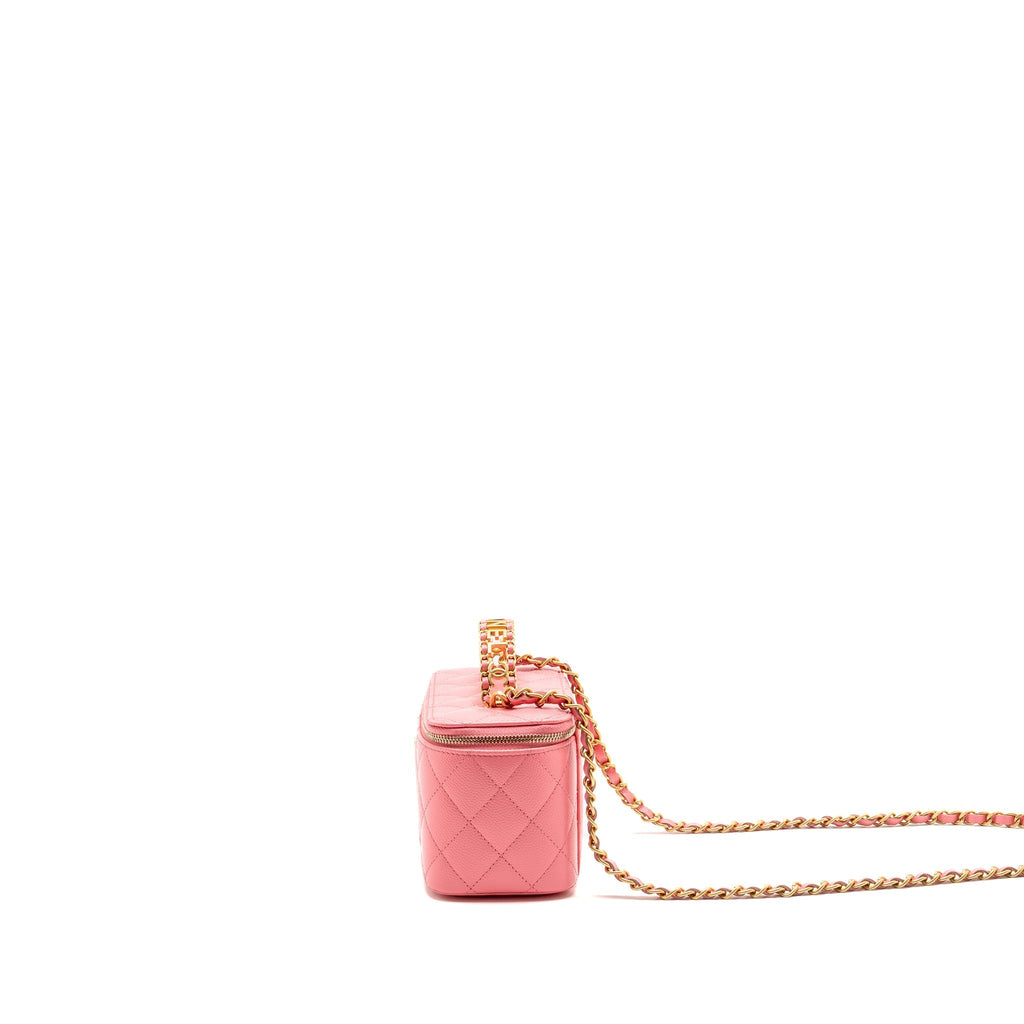 CHANEL LETTER TOP HANDLE LONG VANITY CAVIAR PINK GHW