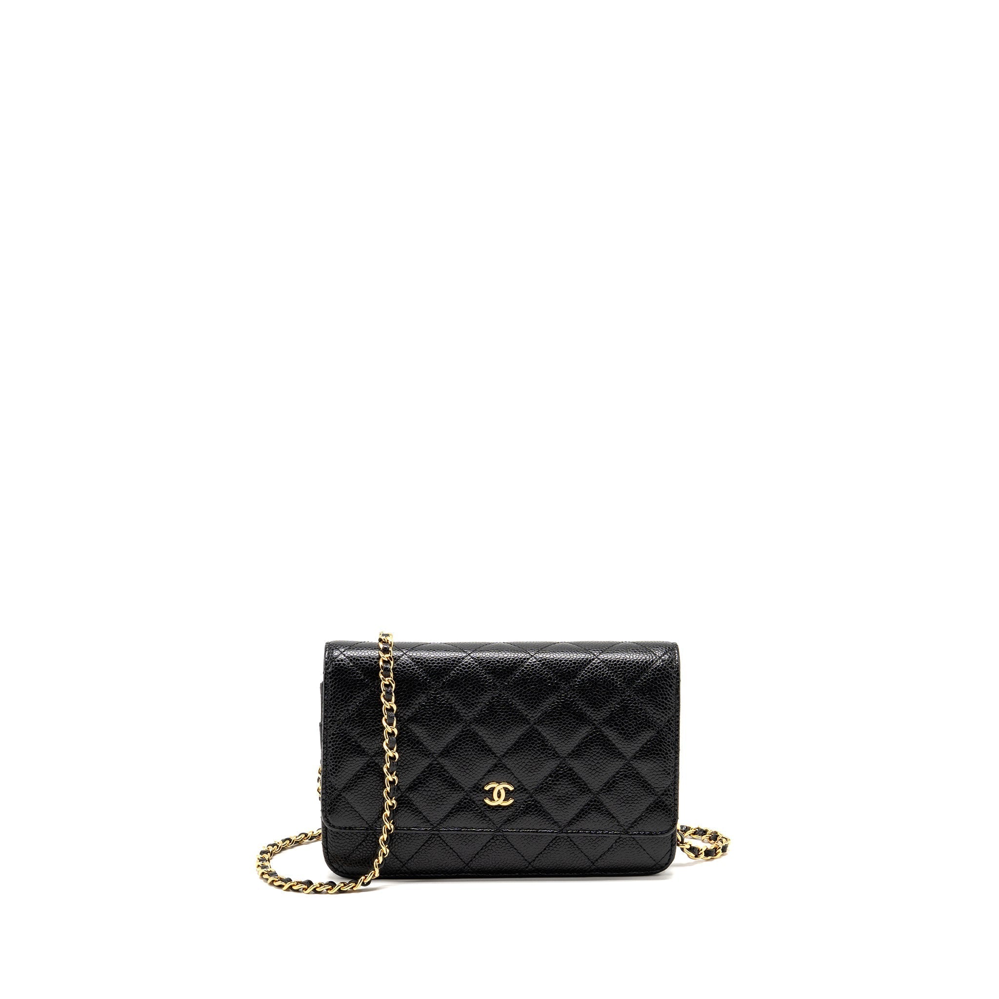 CHANEL CLASSIC WALLET ON CHAIN CAVIAR BLACK GHW