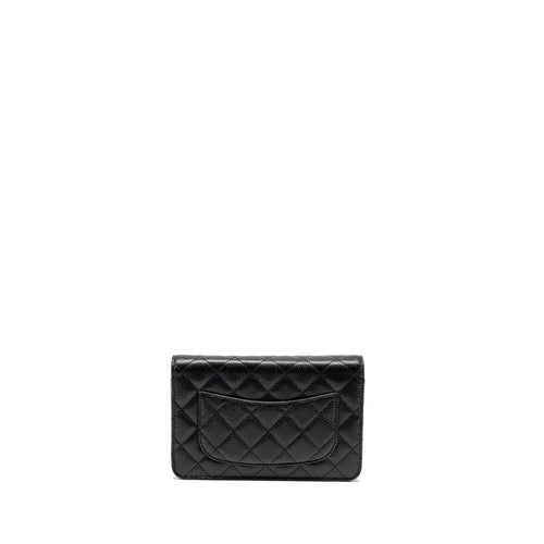 CHANEL CLASSIC WALLET ON CHAIN CAVIAR BLACK GHW