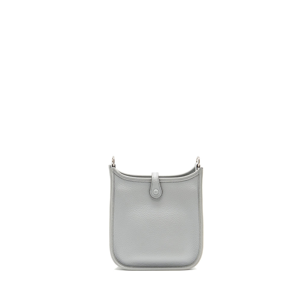 HERMES MINI EVELYNE CLEMENCE BLEU PALE/ BLEU INDIGO SHW
