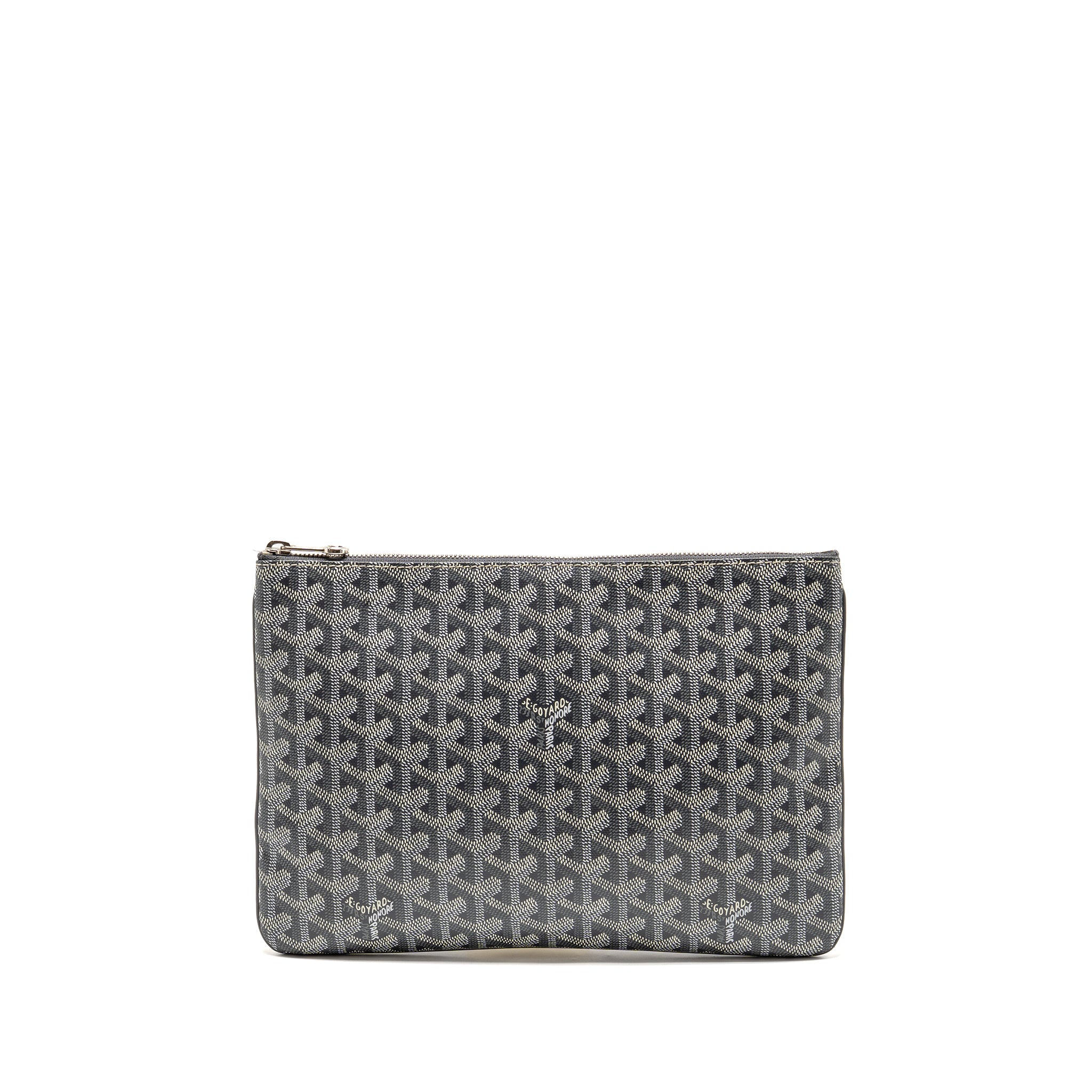 GOYARD SENAT MM POUCH GOYARDINE CANVAS GREY SHW