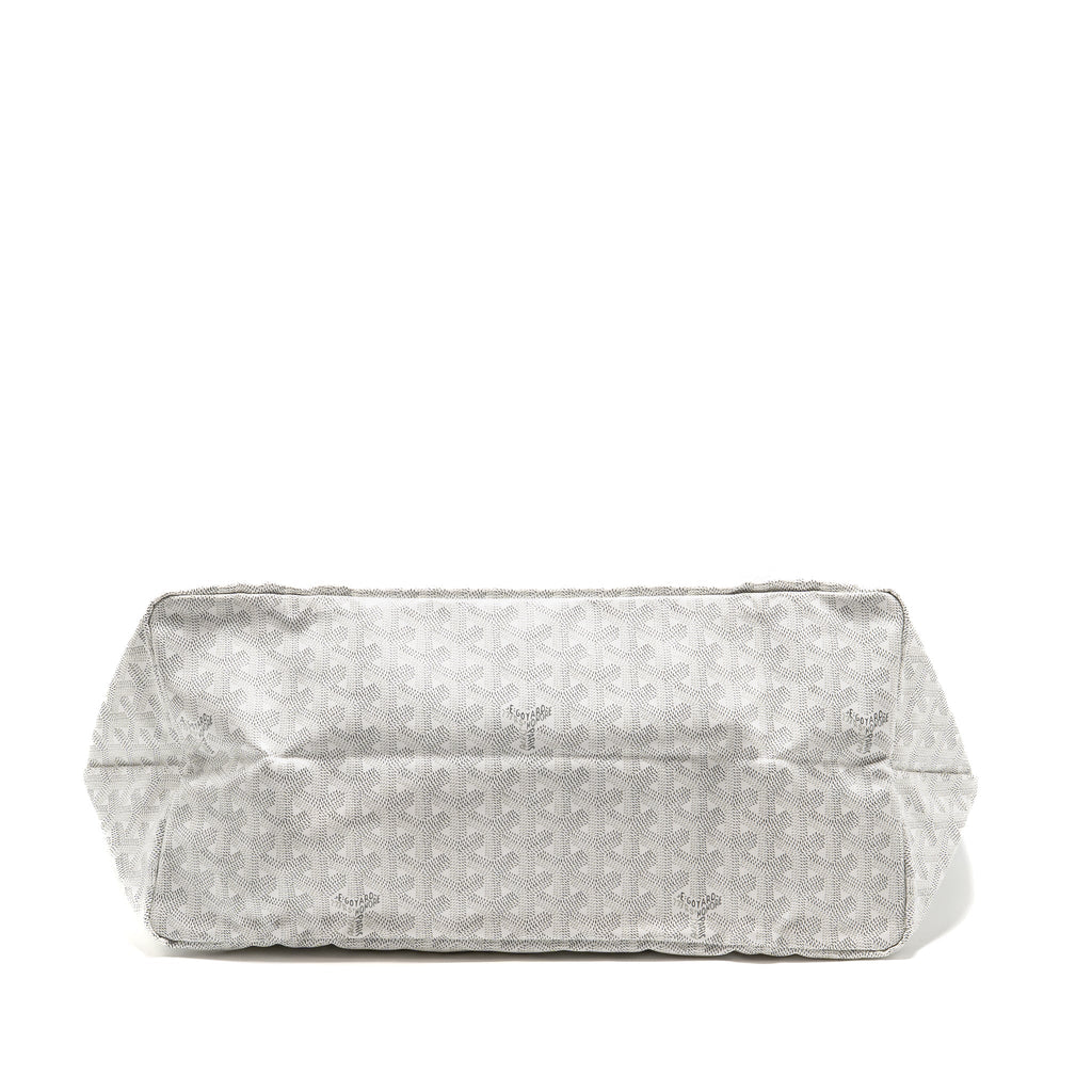 GOYARD SAINT LOUIS TOTE GM BAG GOYARDINE CANVAS/CALFSKIN LEATHER WHITE SHW