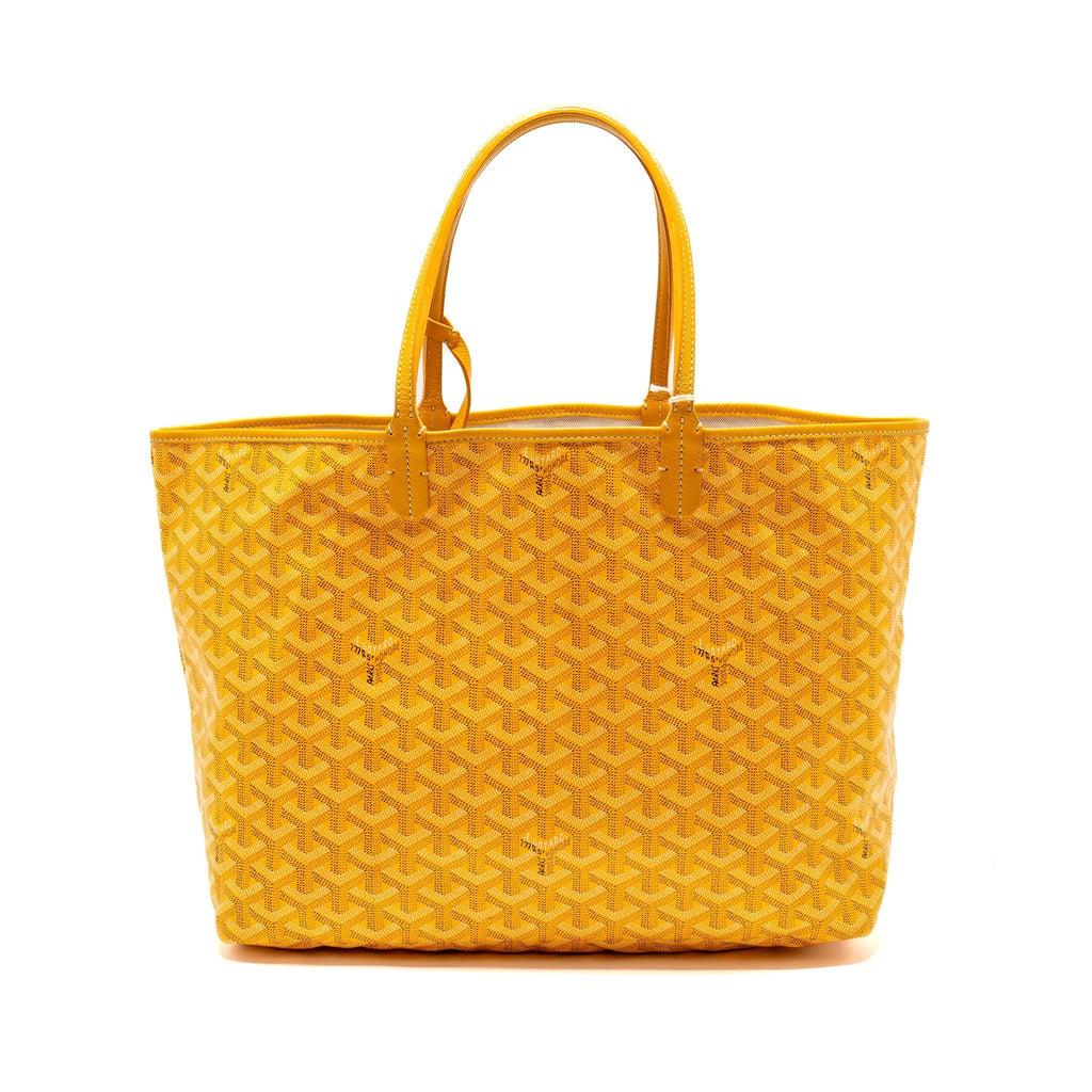 GOYARD SAINT LOUIS PM TOTE BAG GOYARDINE CANVAS/CALFSKIN LEATHER YELLOW SHW