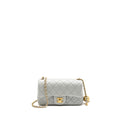 CHANEL PEARL CRUSH MINI RECTANGULAR FLAP BAG LAMBSKIN GREY GHW (MICROCHIP)