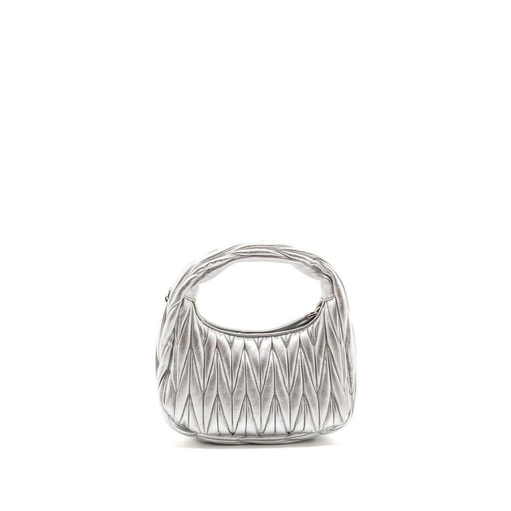 Miu Miu wander hobo bag Nappa leather silver SHW