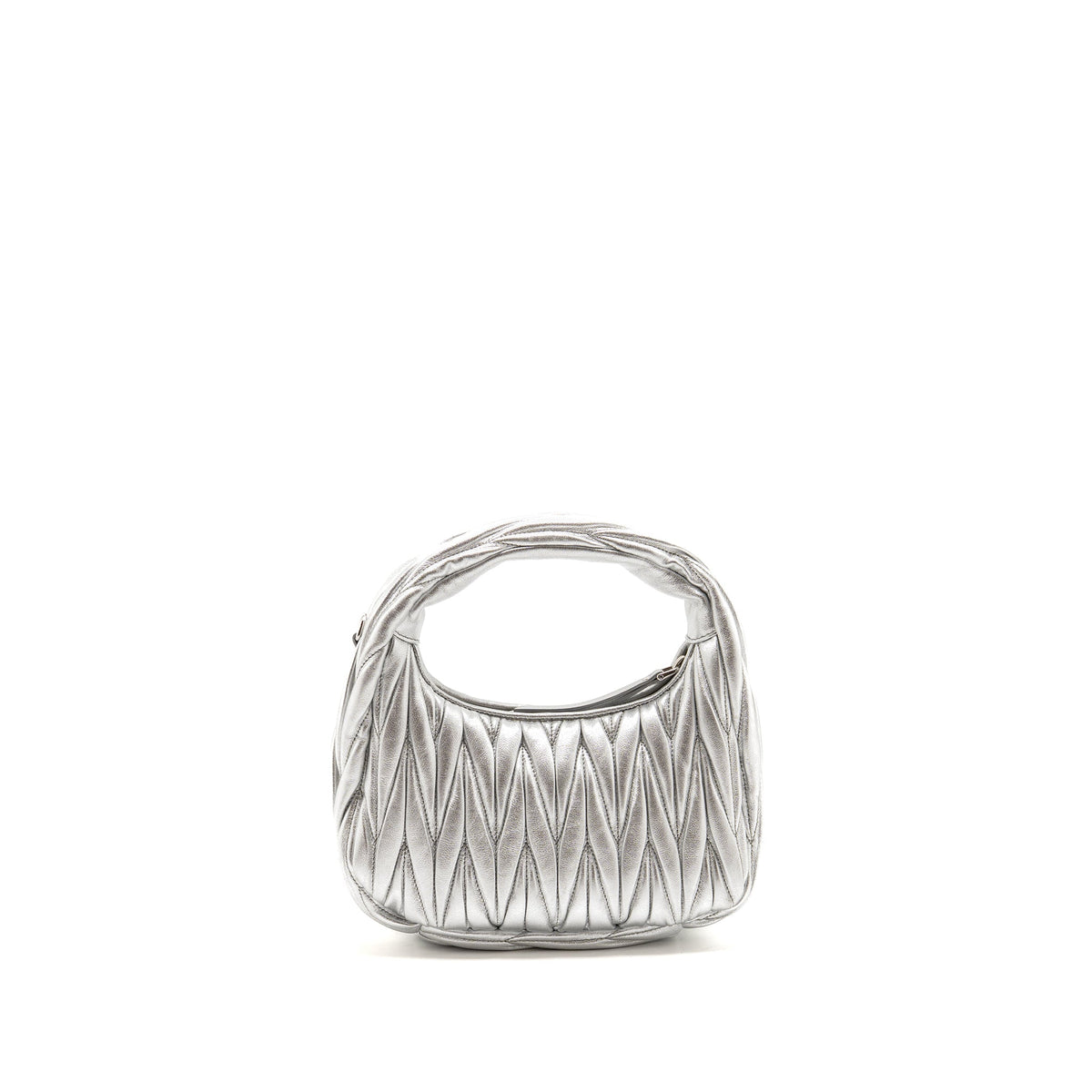 Miu Miu wander hobo bag Nappa leather silver SHW