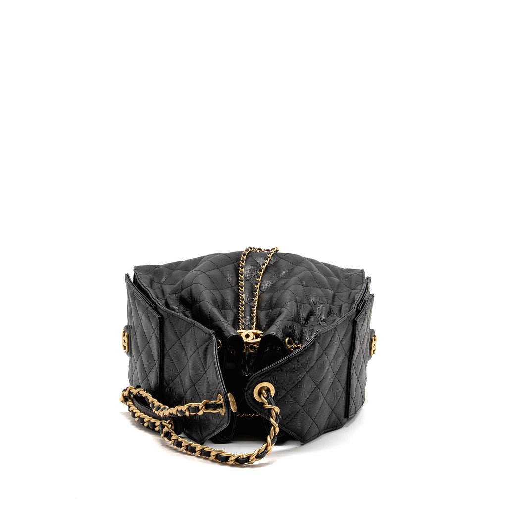 Chanel Medium 25 Bag Caviar Black GHW (Microchip)