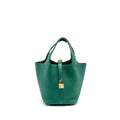 HERMES PICOTIN 18 LOCK BAG TAURILLON MAURICE VERT JADE GHW
