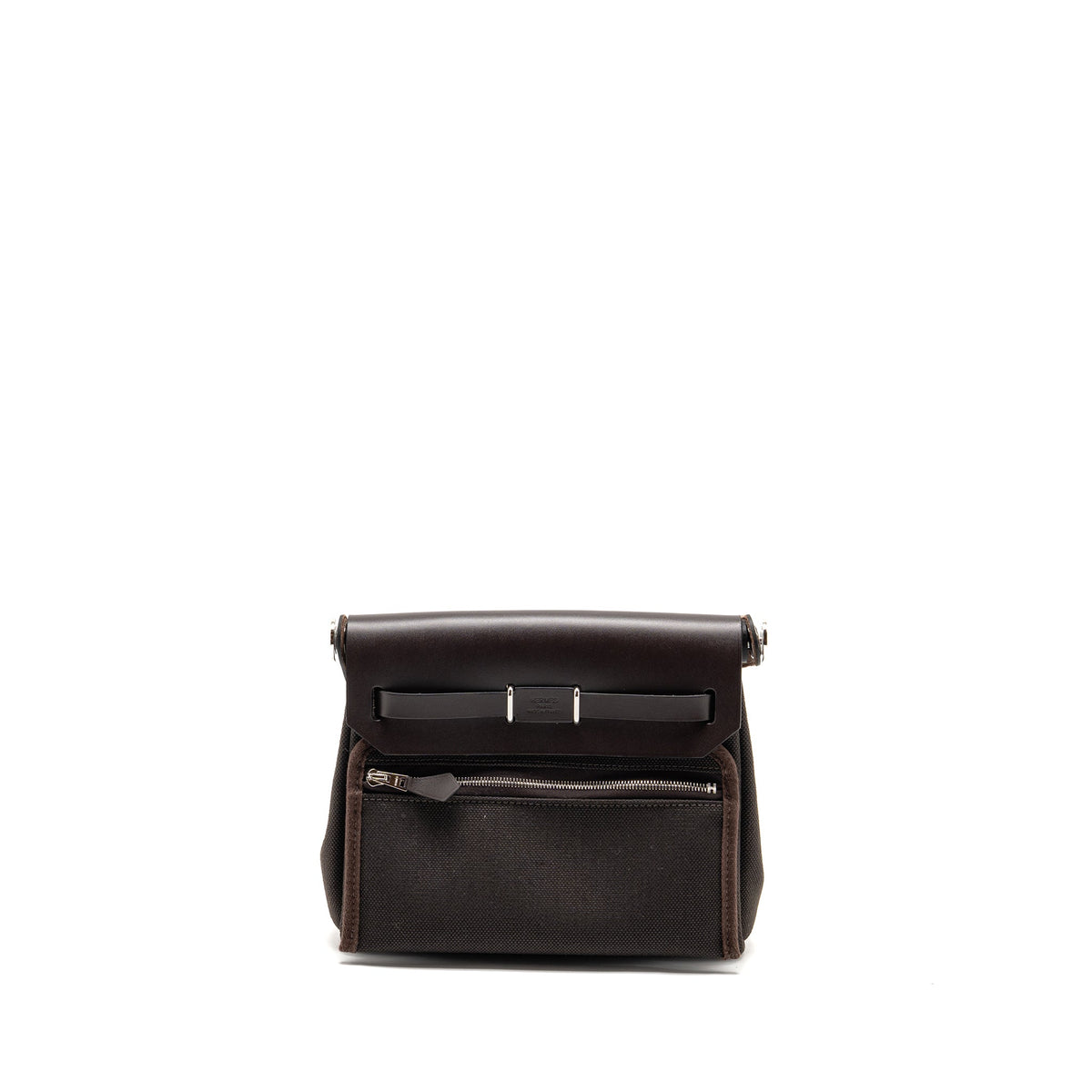 Hermes Herbag Mini Canvas/Hunter Leather Ebene SHW