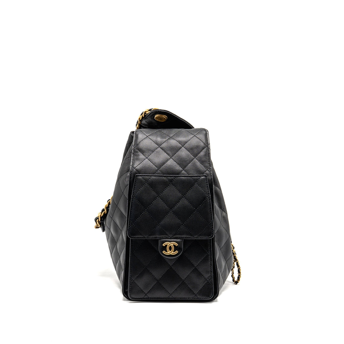 Chanel Medium 25 Bag Caviar Black GHW (Microchip)