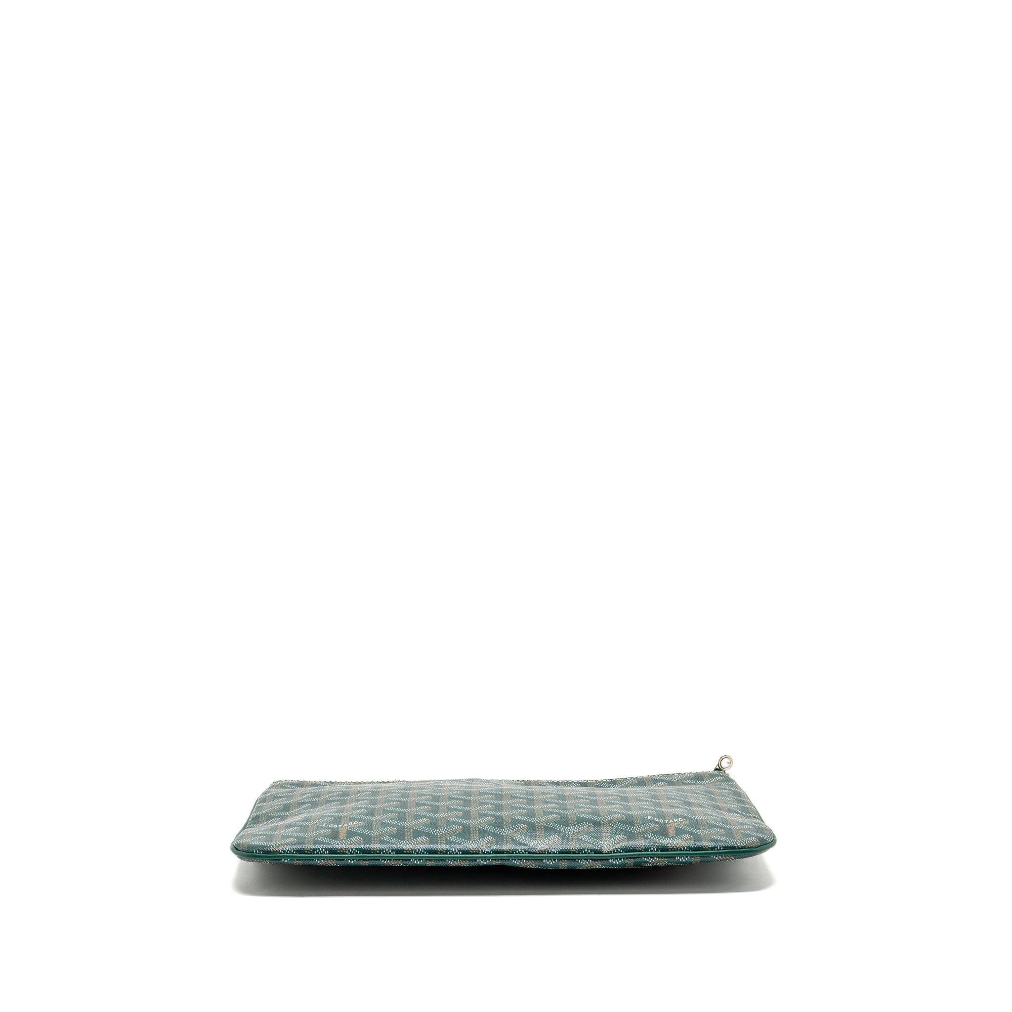 GOYARD SENAT MM POUCH GOYARDINE CANVAS GREEN SHW