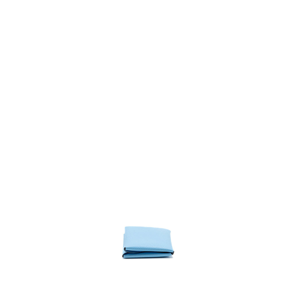 HERMES CALVI DUO CARD HOLDER EPSOM CELESTE SHW