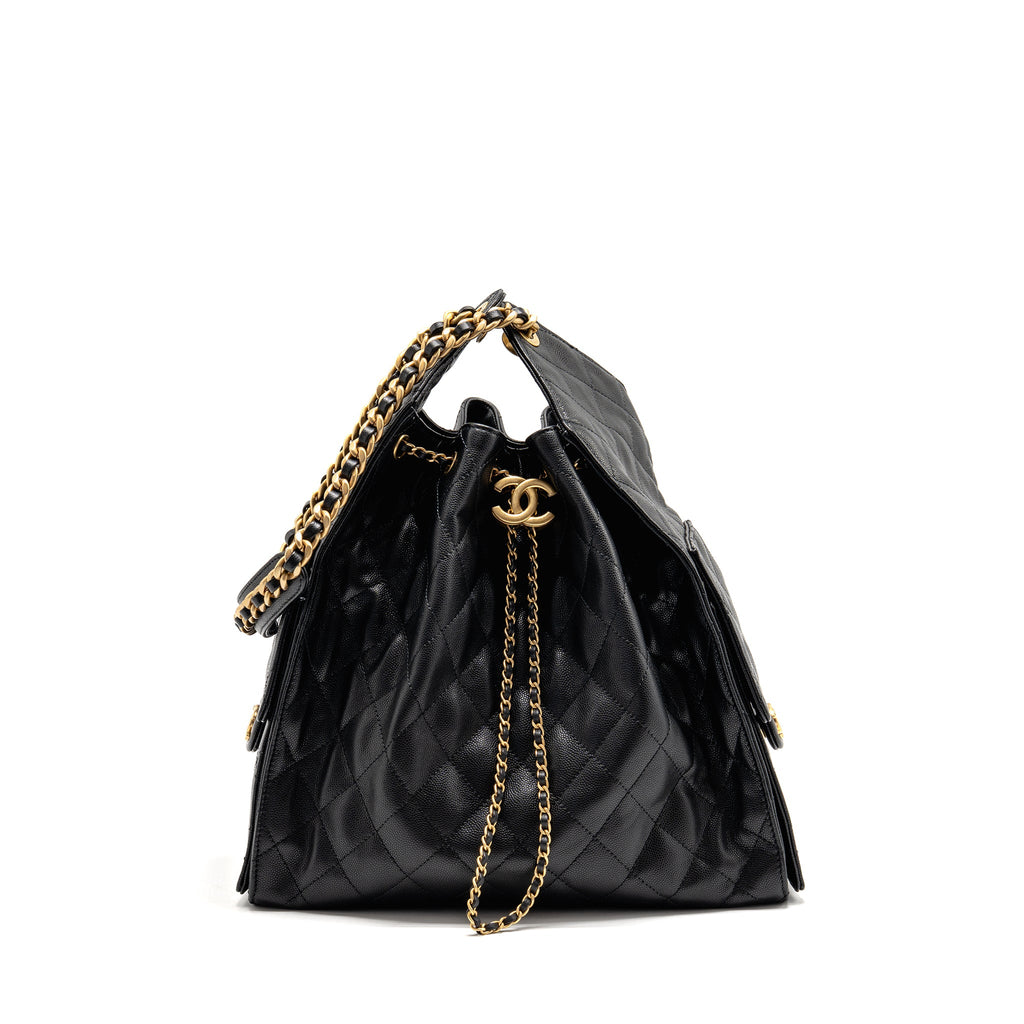 Chanel Medium 25 Bag Caviar Black GHW (Microchip)