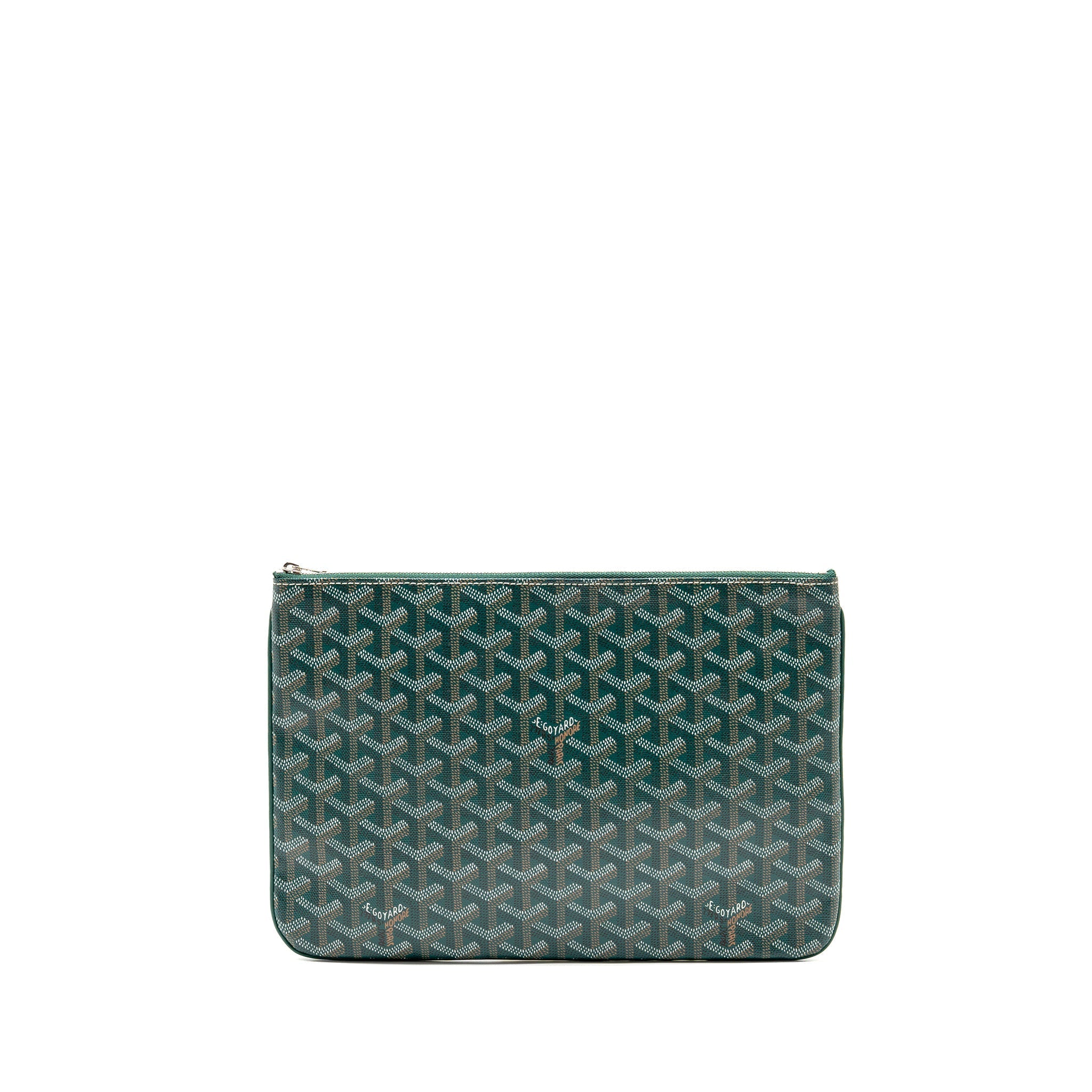 GOYARD SENAT MM POUCH GOYARDINE CANVAS GREEN SHW