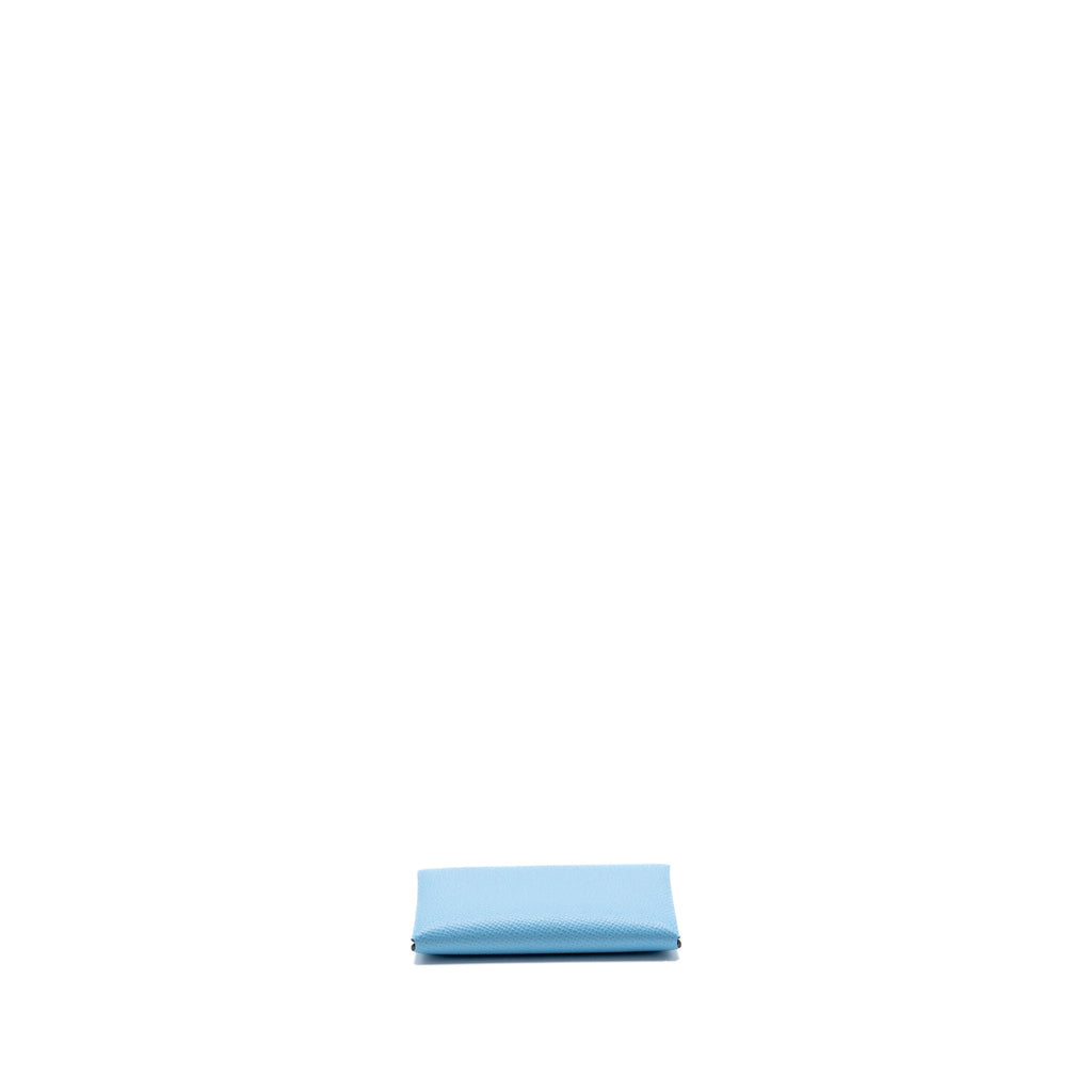 HERMES CALVI DUO CARD HOLDER EPSOM CELESTE SHW