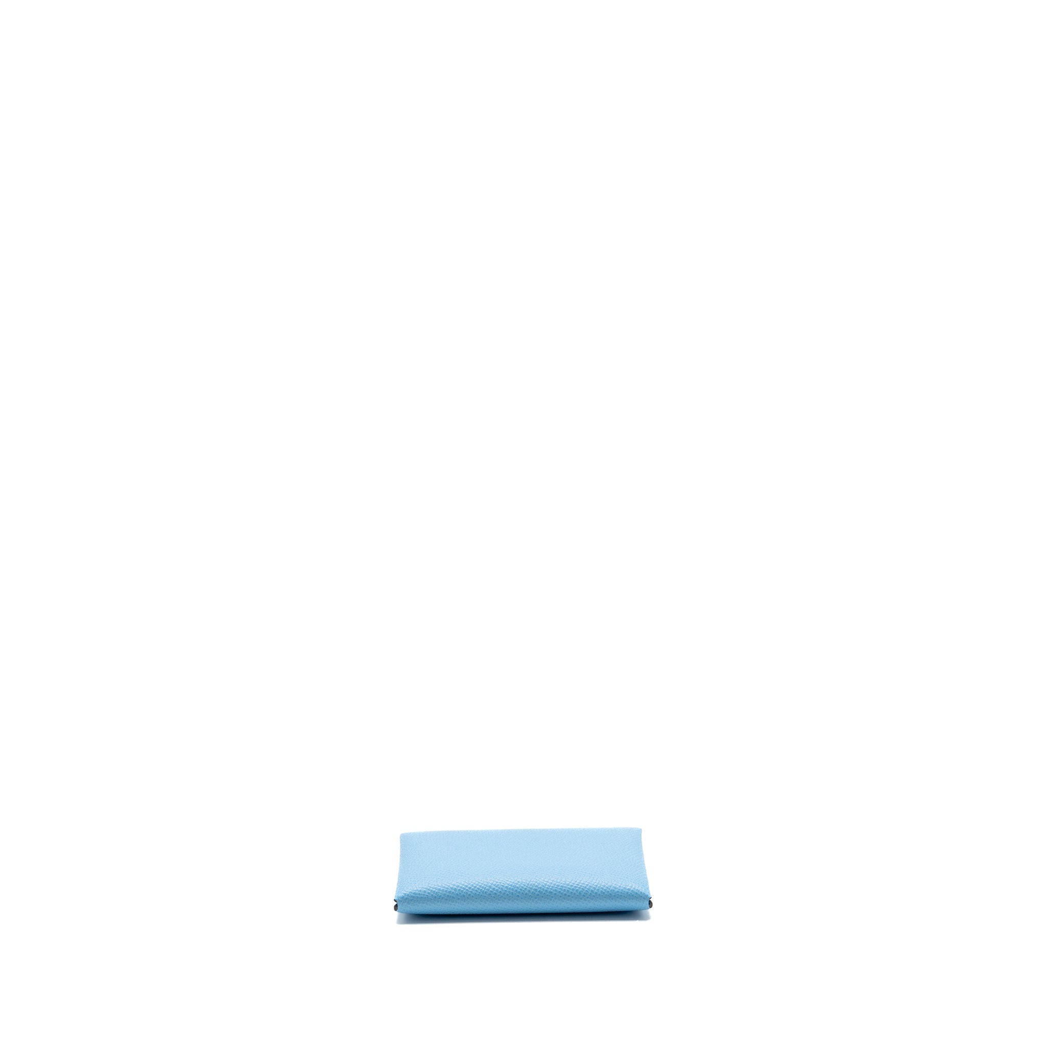HERMES CALVI DUO CARD HOLDER EPSOM CELESTE SHW