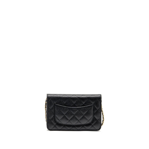 CHANEL CLASSIC WALLET ON CHAIN CAVIAR BLACK GHW (MICROCHIP)