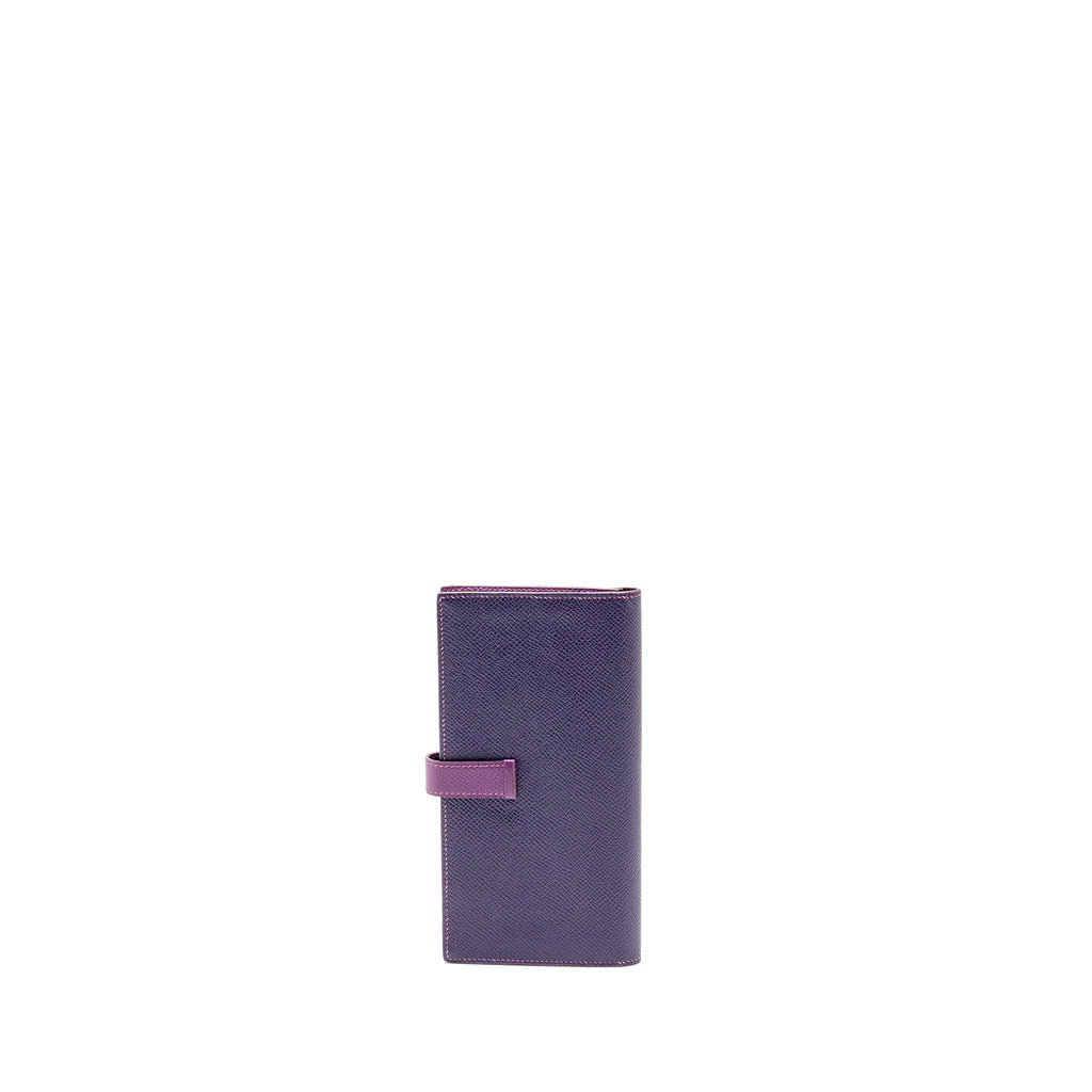HERMES BEARN WALLET SPECIAL ORDER EPSOM PURPLE/MULTICOLOUR GHW