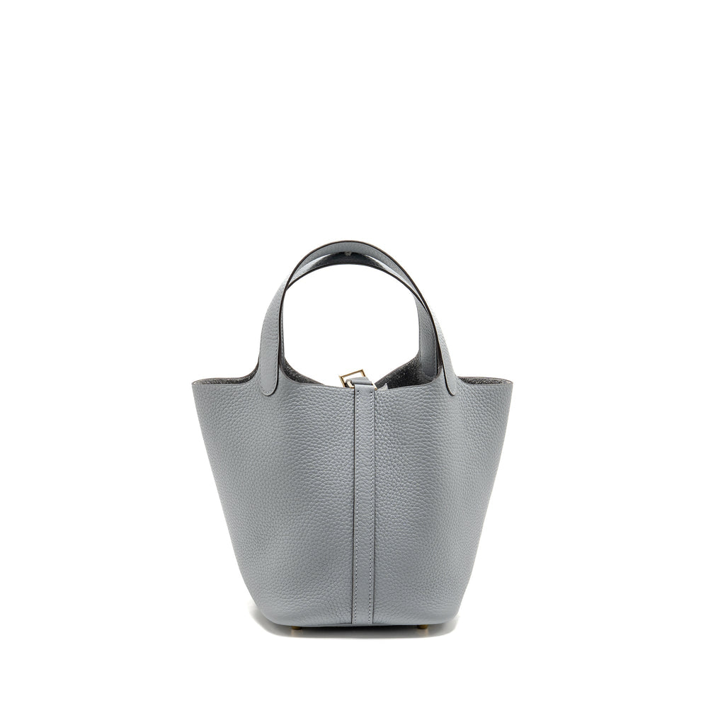 HERMES PICOTIN 18 LOCK BAG CLEMENCE GRIS PANTIN LGHW